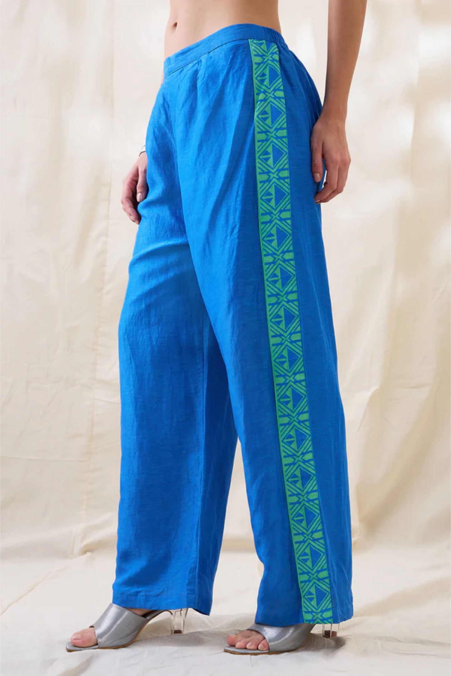 Kitchra Appliqued Kimono Co-ord Set (Blue)