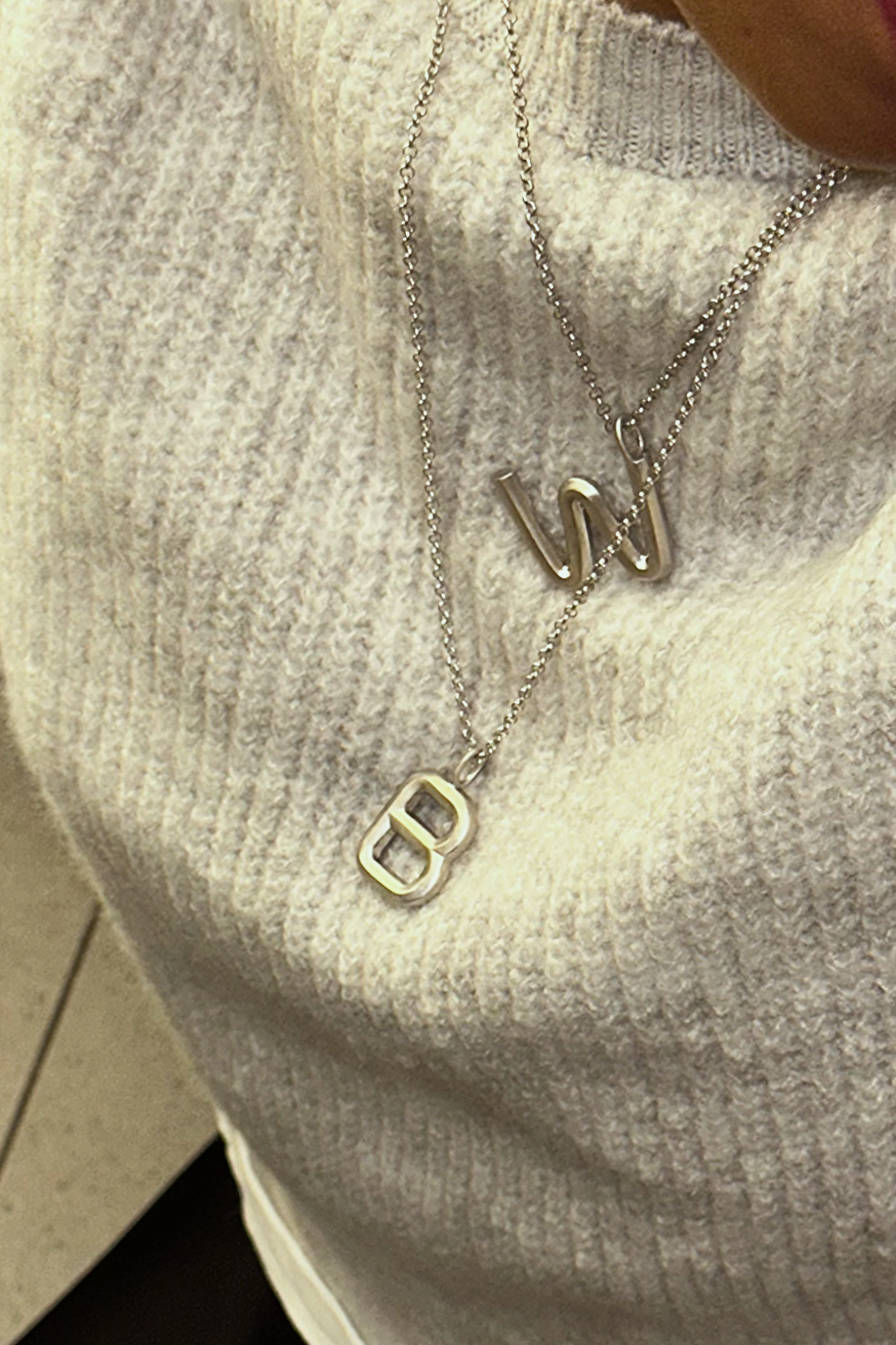 Bold Letter Necklace - W