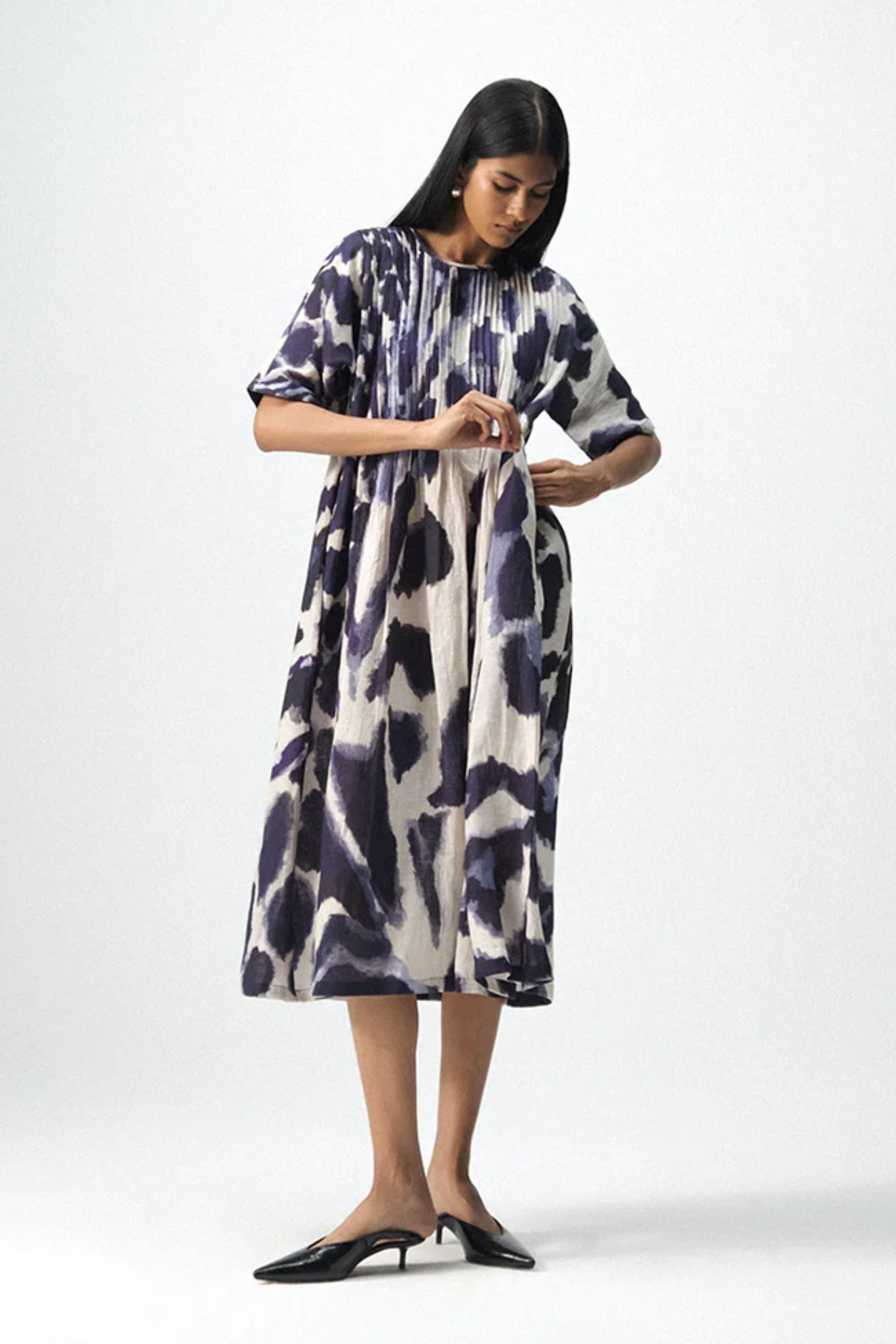 SAMBURU LINEN PINTUCKS DRESS