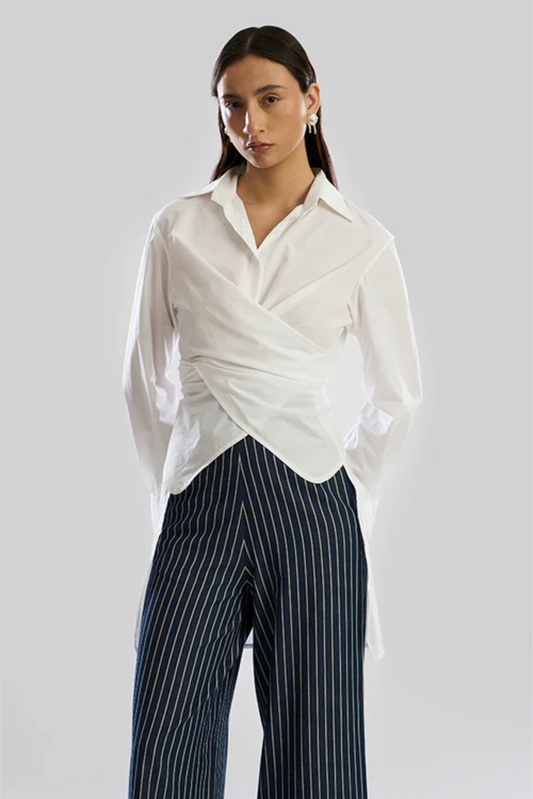 White Noise Wrap Shirt