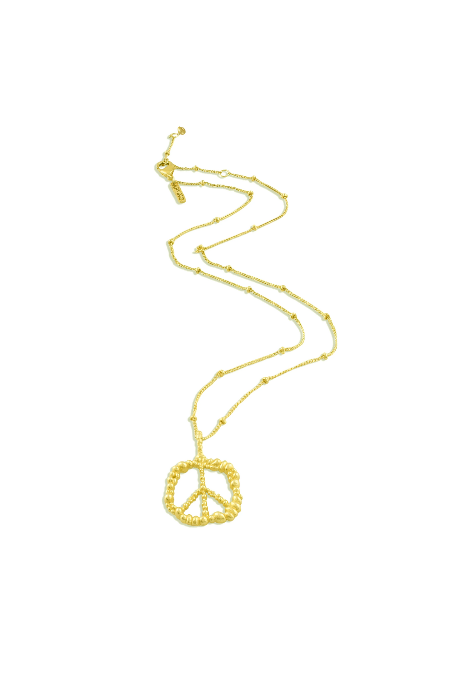 Granulated Peace Charm Necklace