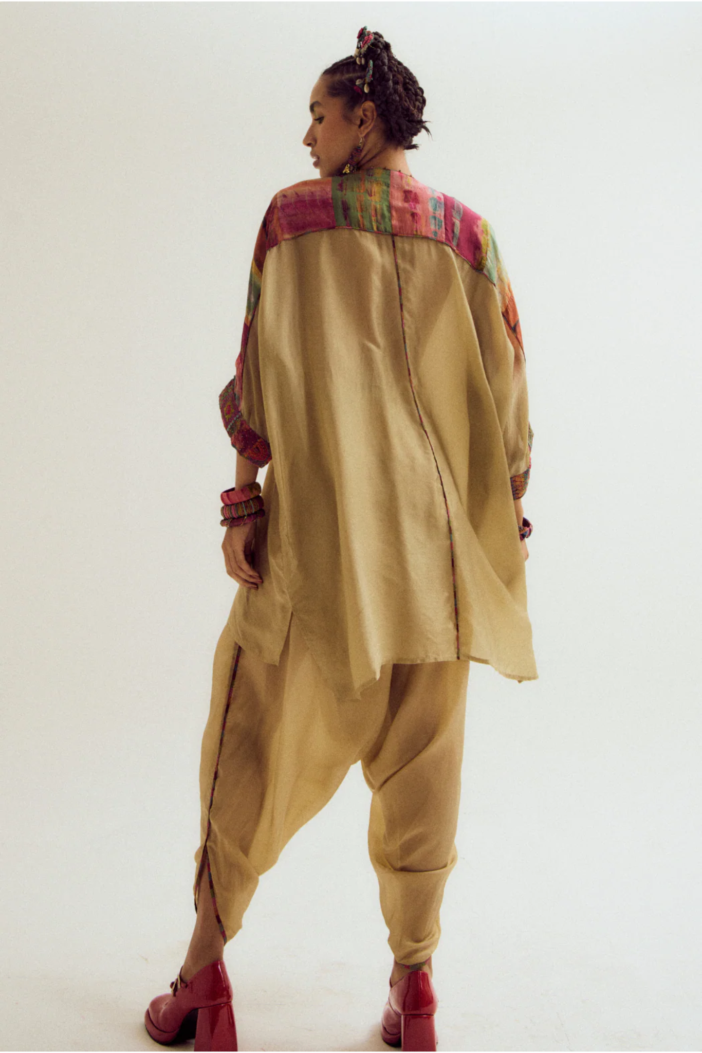 Zinnia Kaftan Shirt with Dhoti Pants