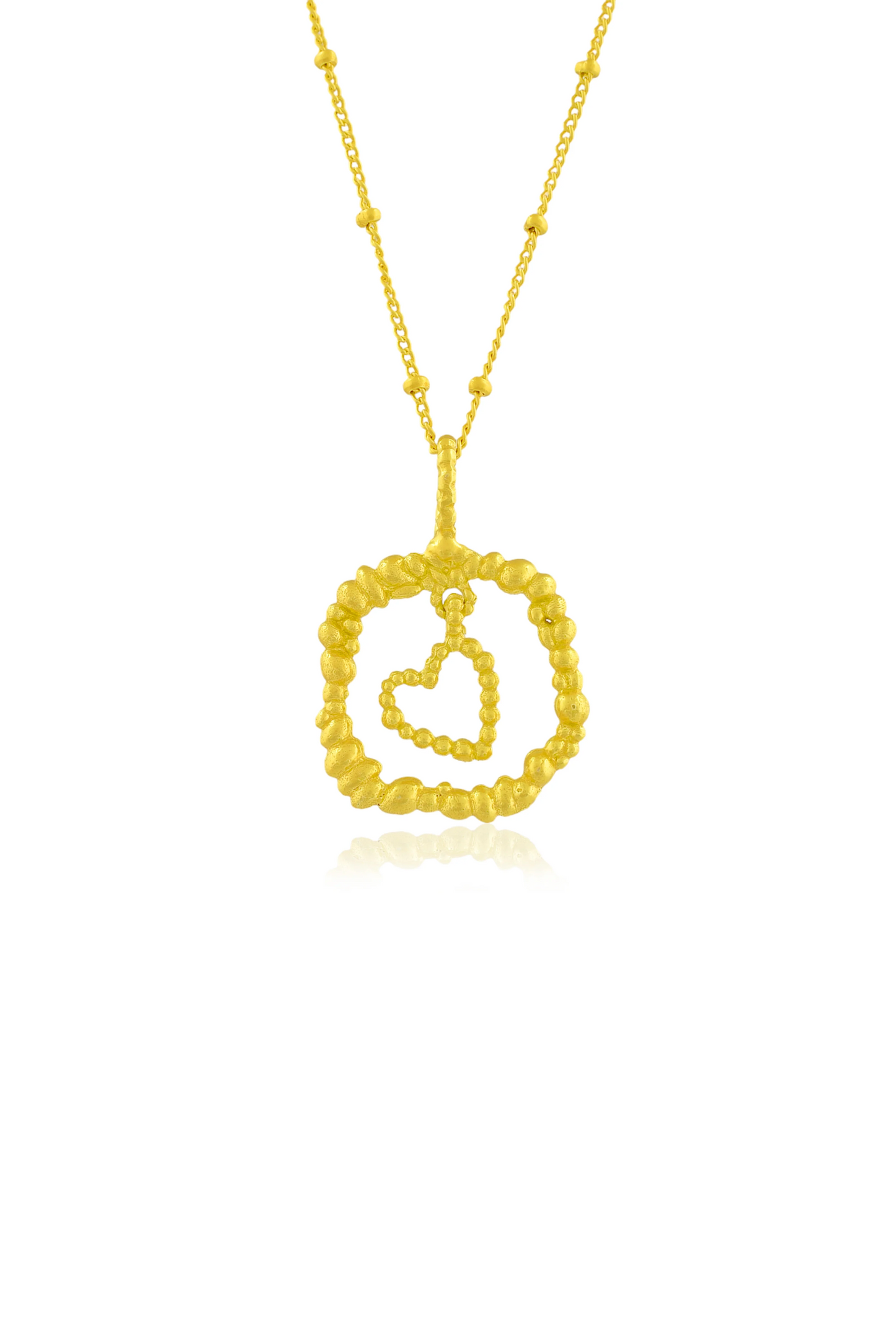Granulated Love Charm Necklace