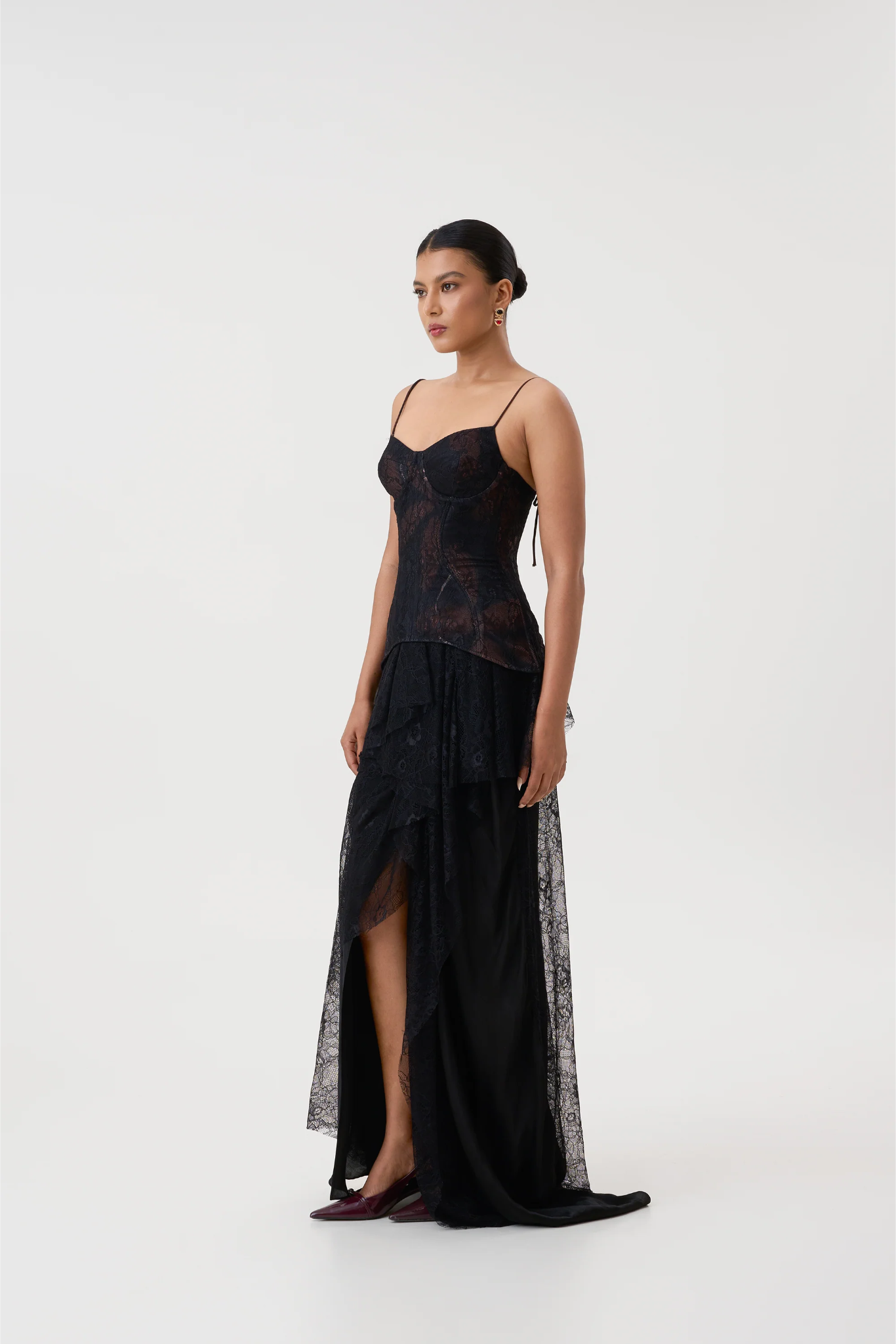 ALMA LACE CORSET TOP - BLACK