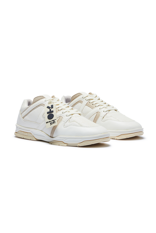 731 Latte Beige & White Low-Top Sneakers