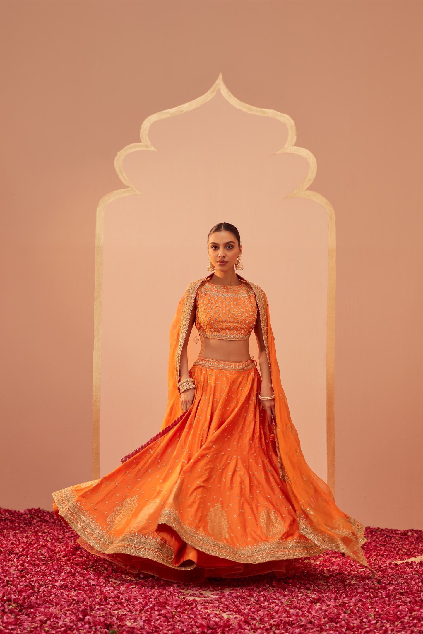 Tanisha - Tangerine Orange Lehenga Set