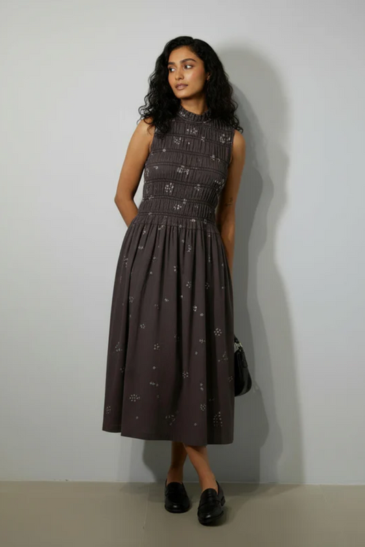 MIDSUMMER BANDHANI SMOCKED DRESS
