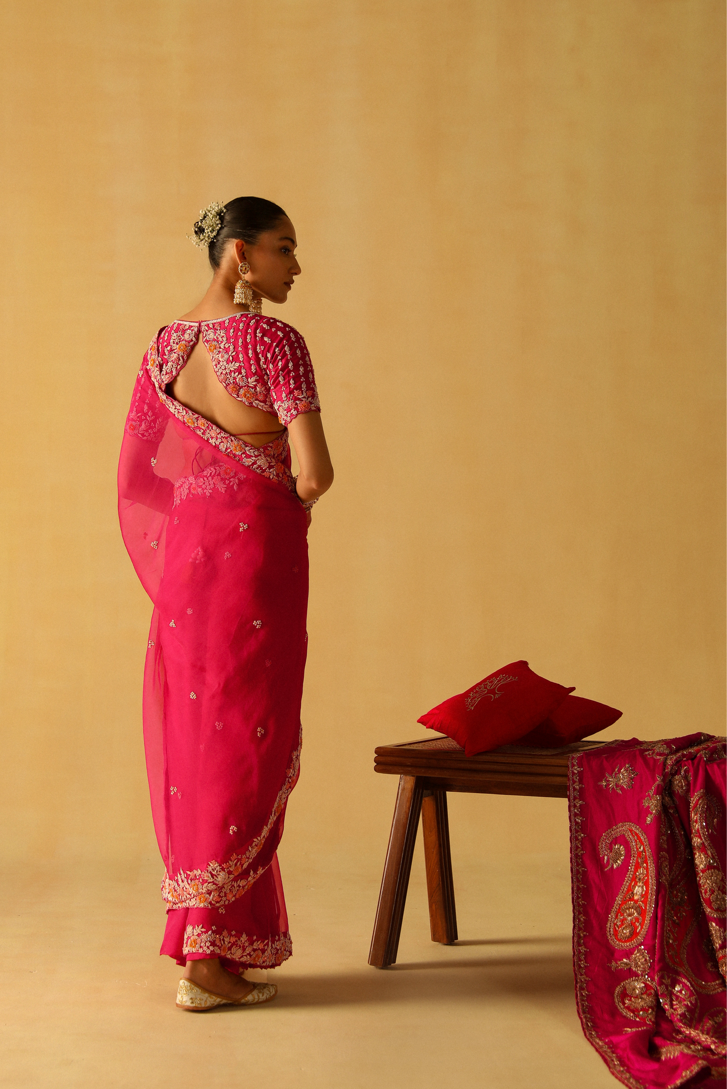 Afsa - Hotpink Saree Set