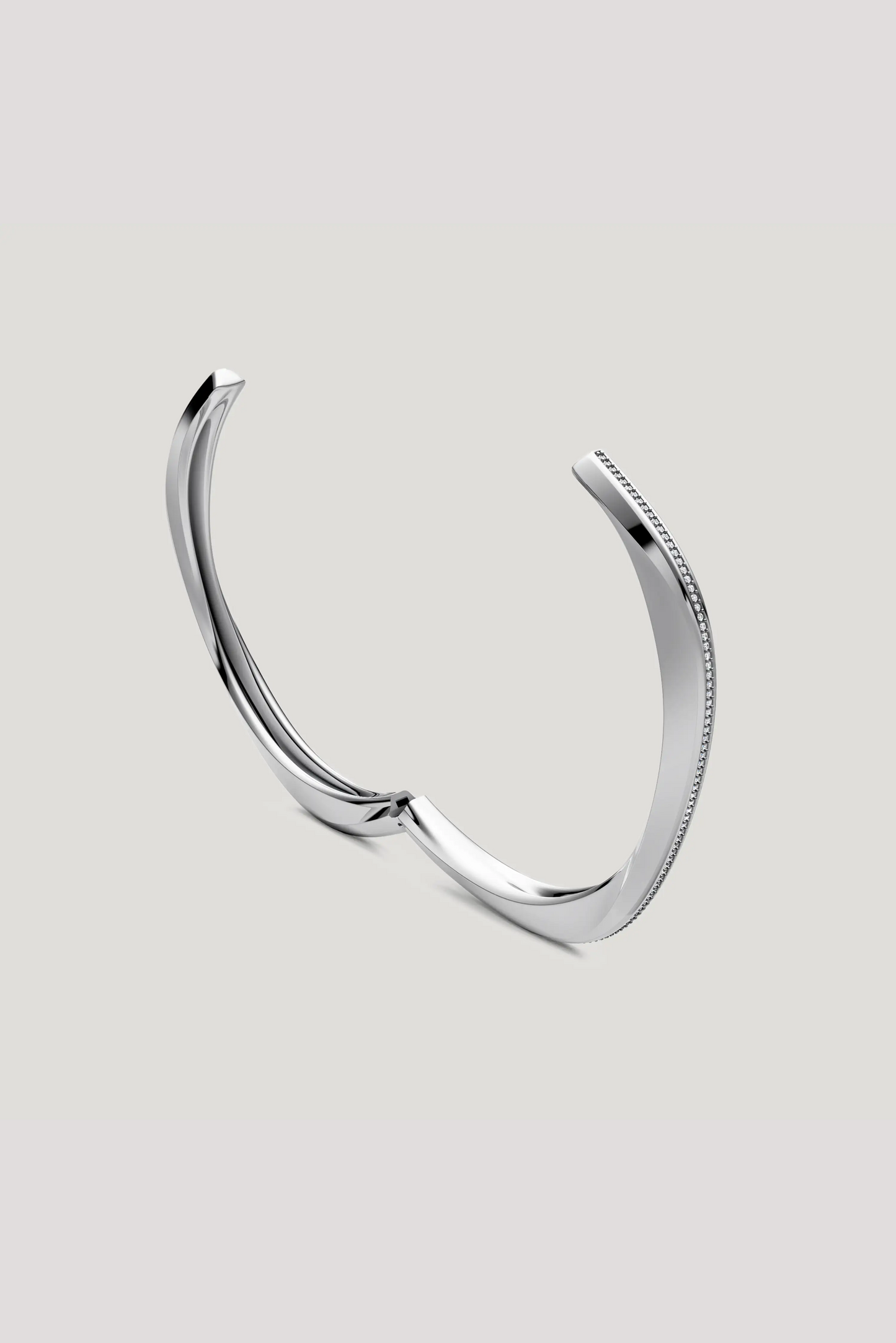 Squircle Open Bangle In Sterling Silver
