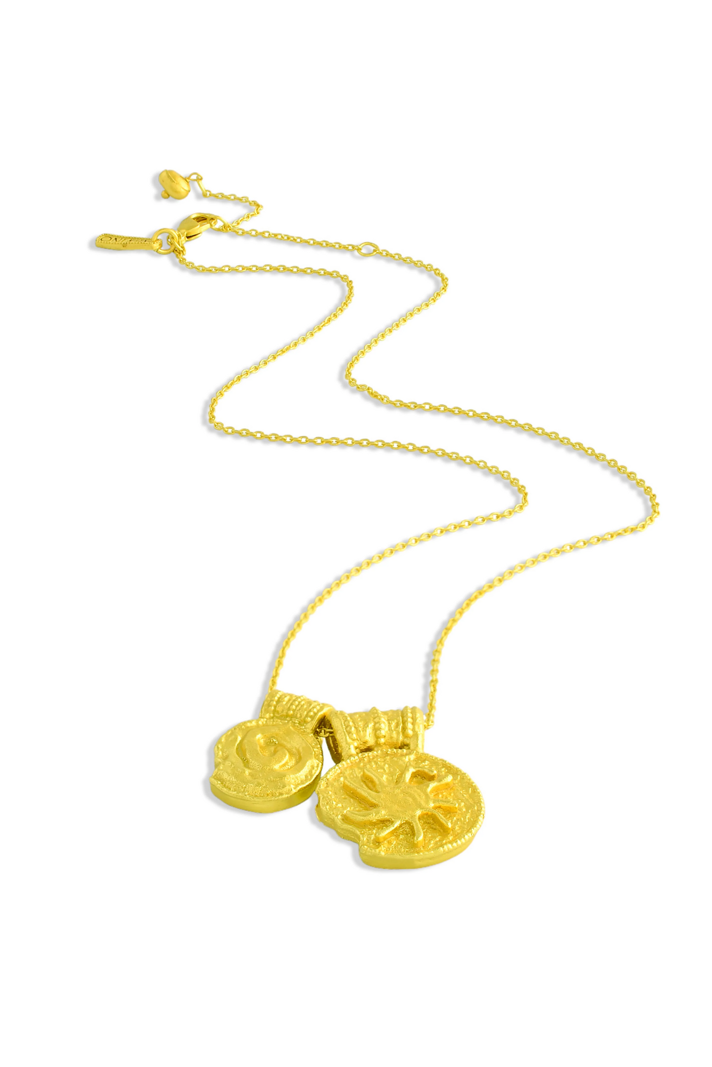 Uneven Textured Charm Necklace