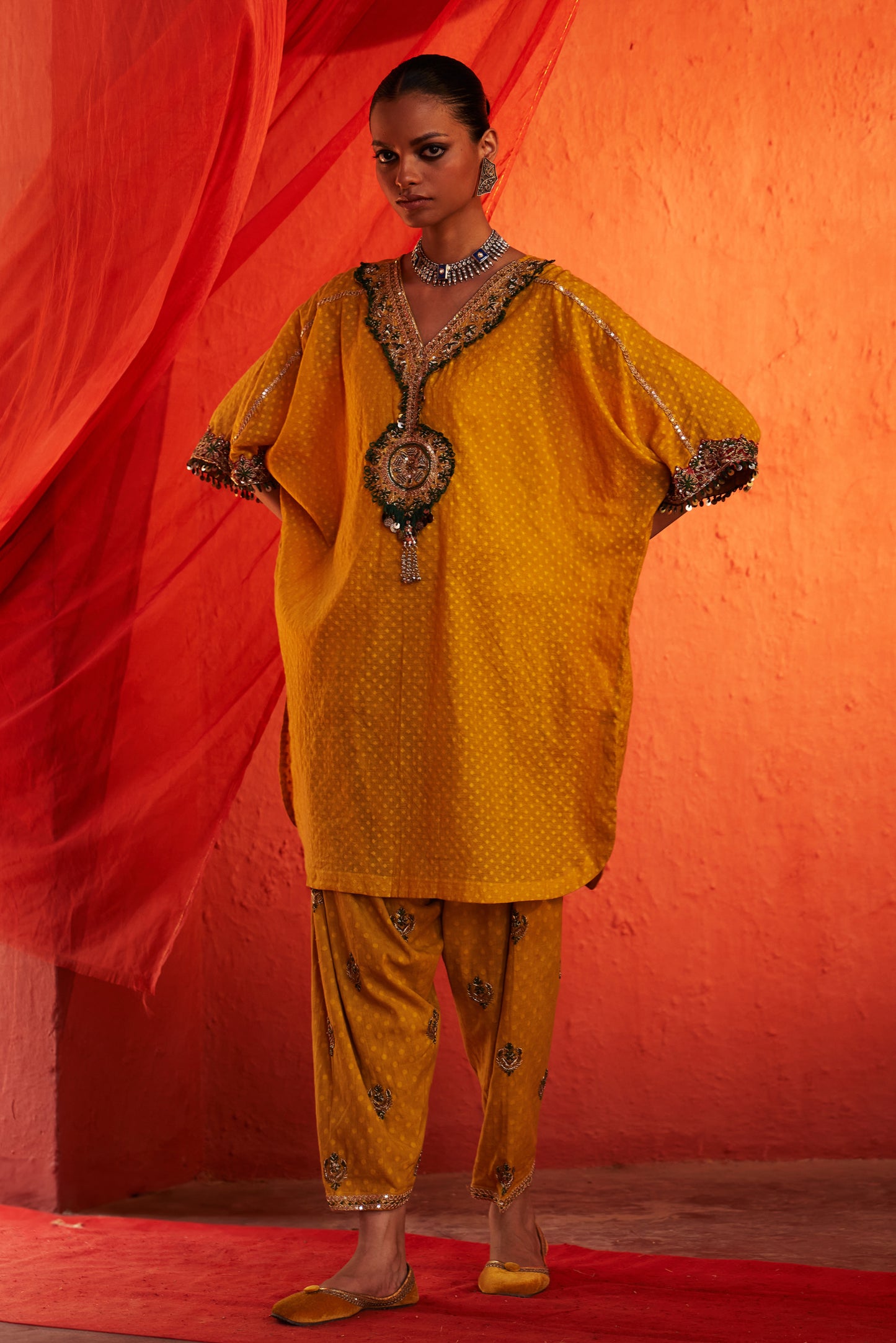 Amber Short Kaftan Kurta and Salwar Set