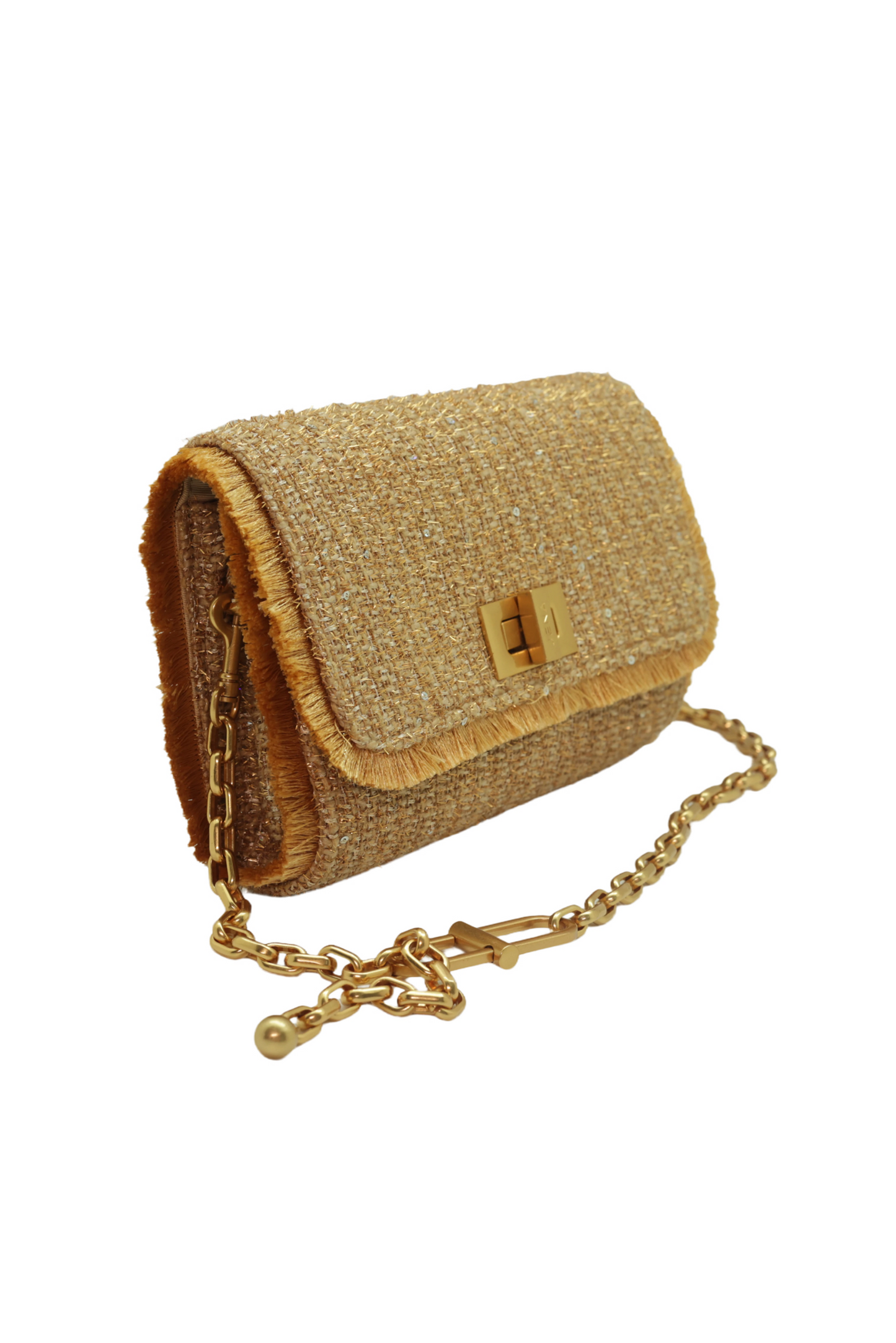 Boucle Gold Clutch Bag