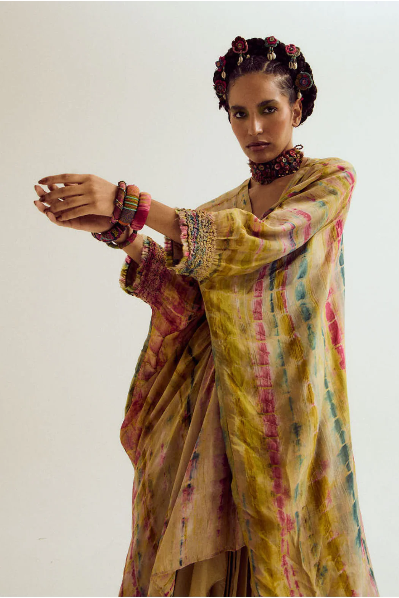 Marigold Tie Dye Kaftan Shirt