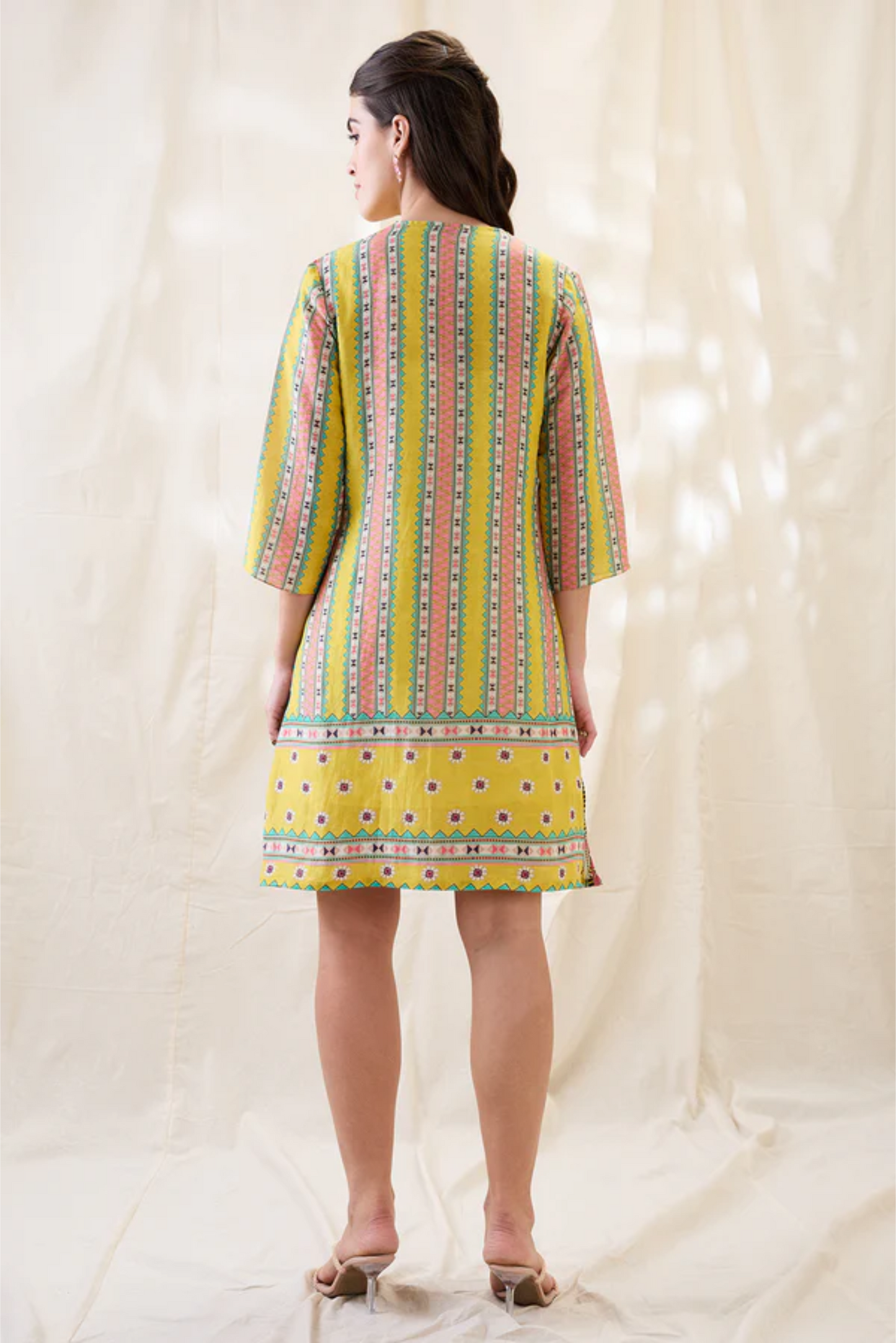 Nooma Printed Front Overlapped Dress