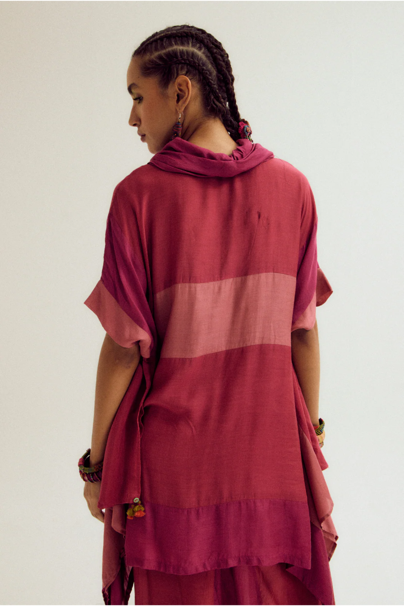 Plumeria Co-ord Set- Fuchsia/Peach