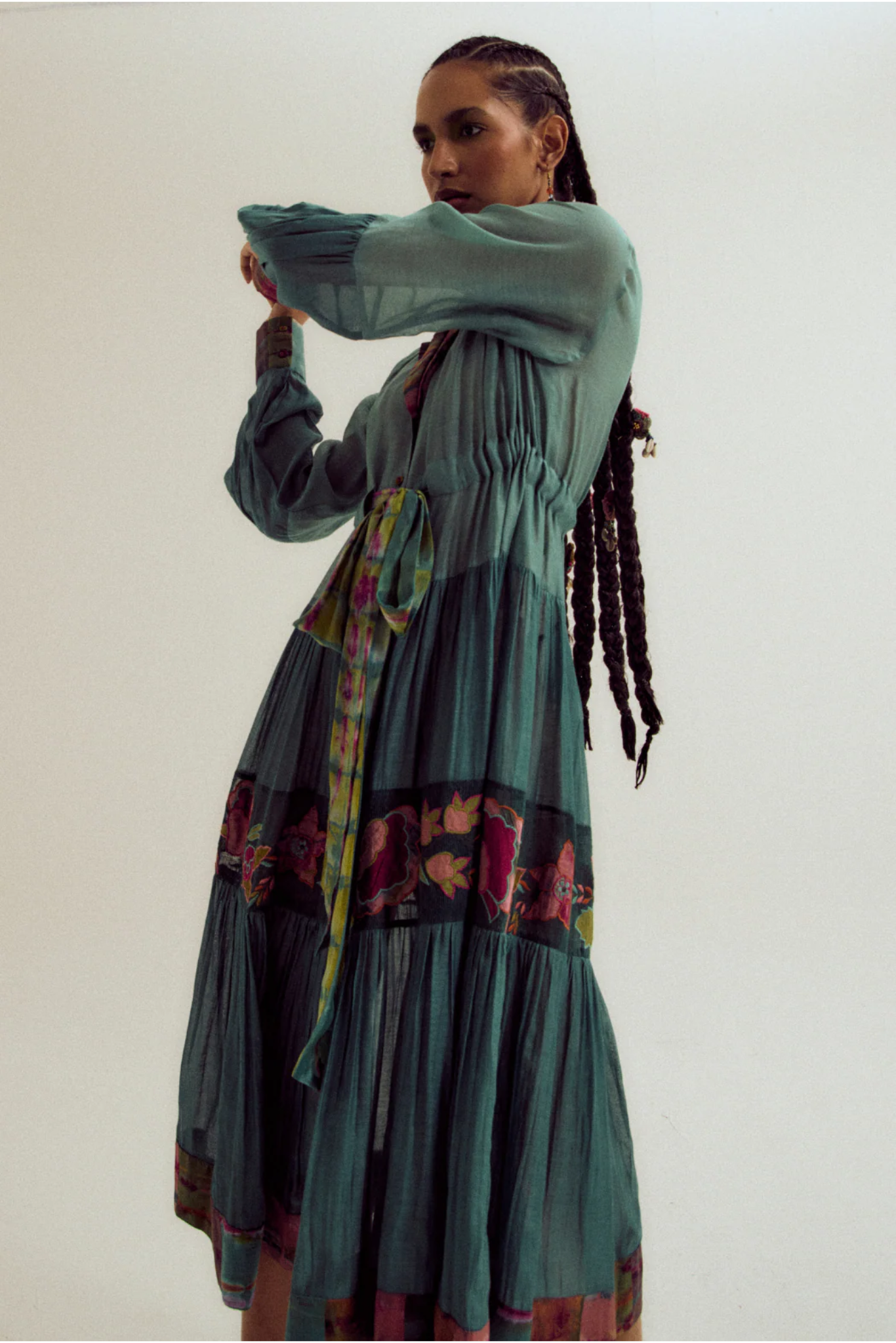 Wisteria Dress - Teal / Sage