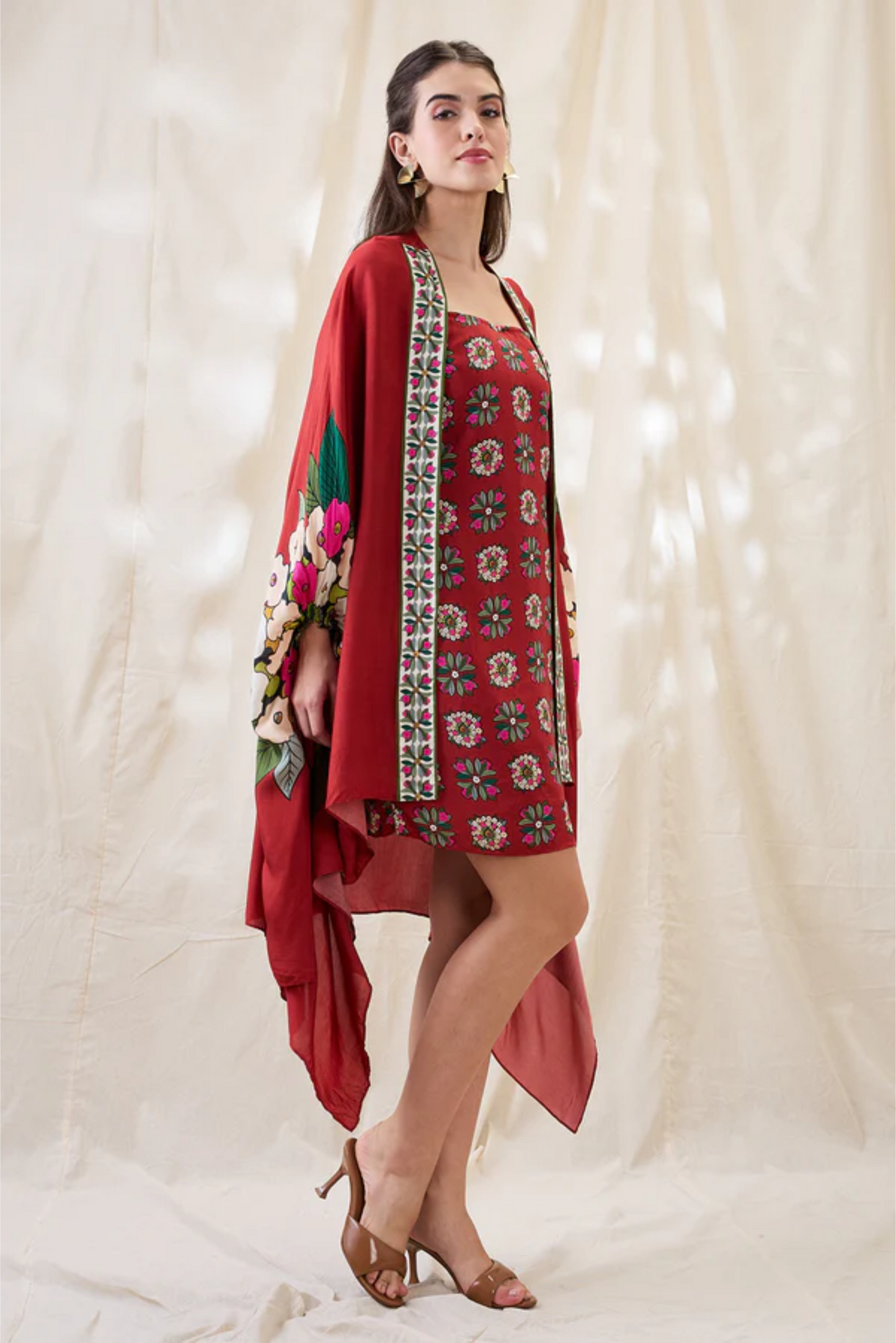 Gulzaar Printed Dress with Jacket