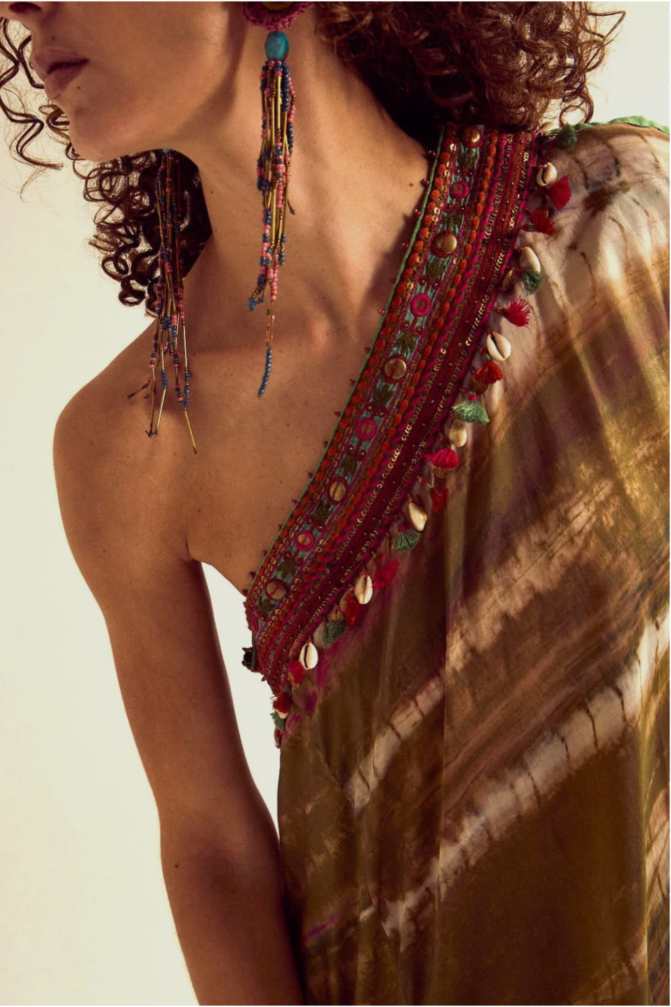 Heather off Shoulder Tie Dye Dress - Olive/Sage