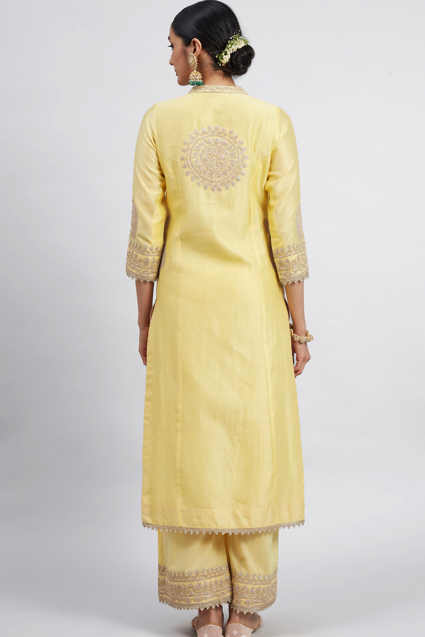 Aadirah Embroidered Kurta Set - Daffodil Yellow