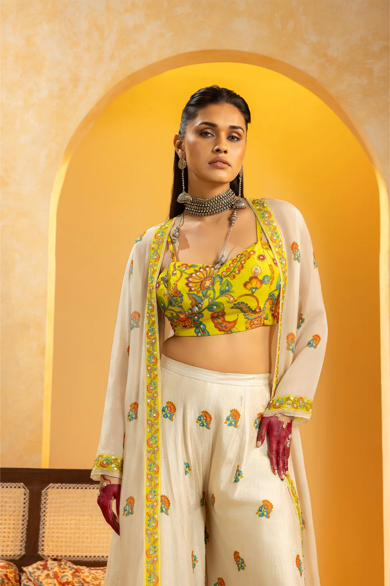 Rangtara embellished  pant set with jacket