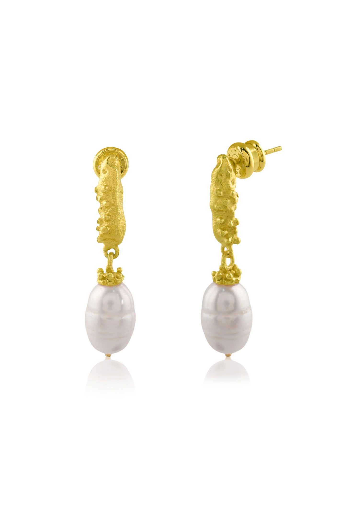 Granulated Pearl Drop Earrings