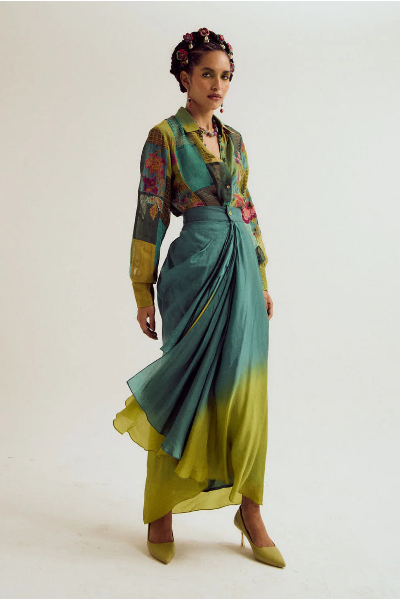 Vinca Skirt- Turq / Green