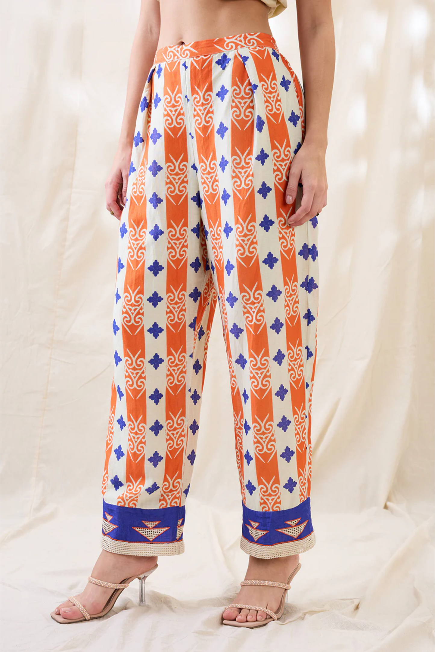 Kitchra Appliqued Co-ord Set (Orange)