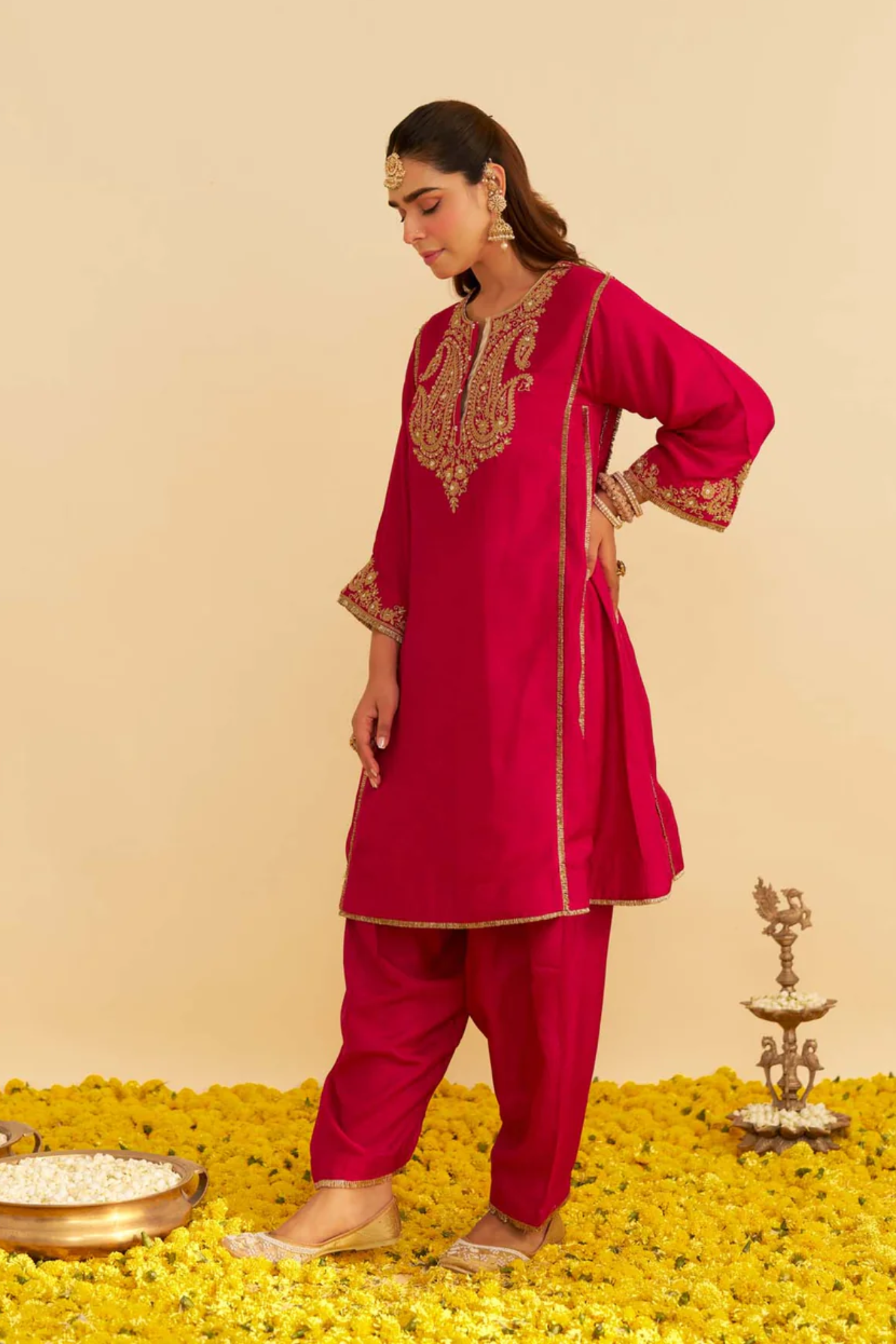 Ayra - Hotpink Short Chauga With Salwar
