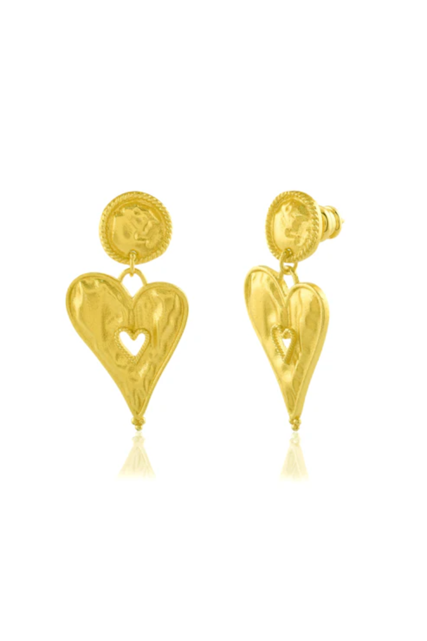 Textured Heart Earrings