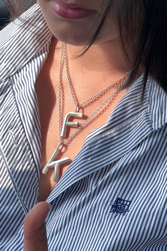 Bold Letter Necklace - F