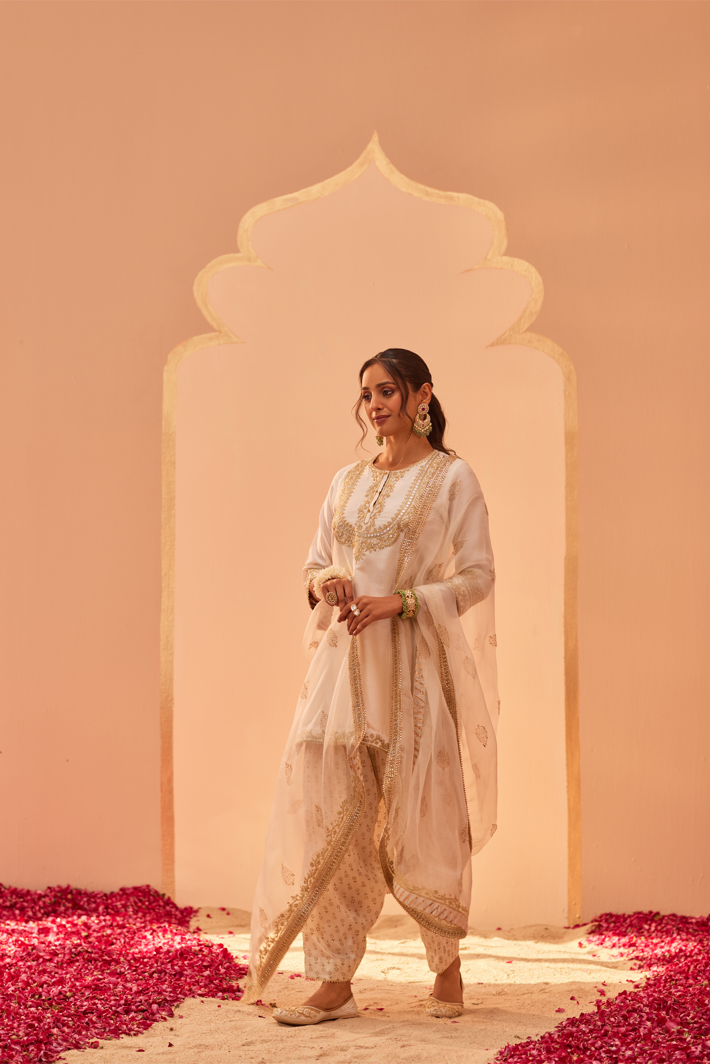 Nafisah Kurta Salwar Set - Daisy Ivory