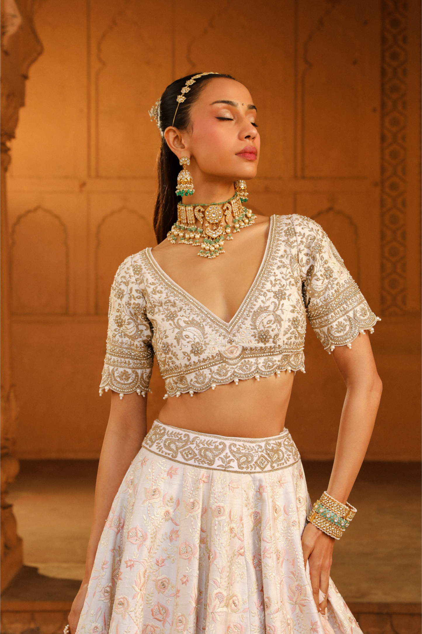 Maryam Daisy Ivory Lehenga Set