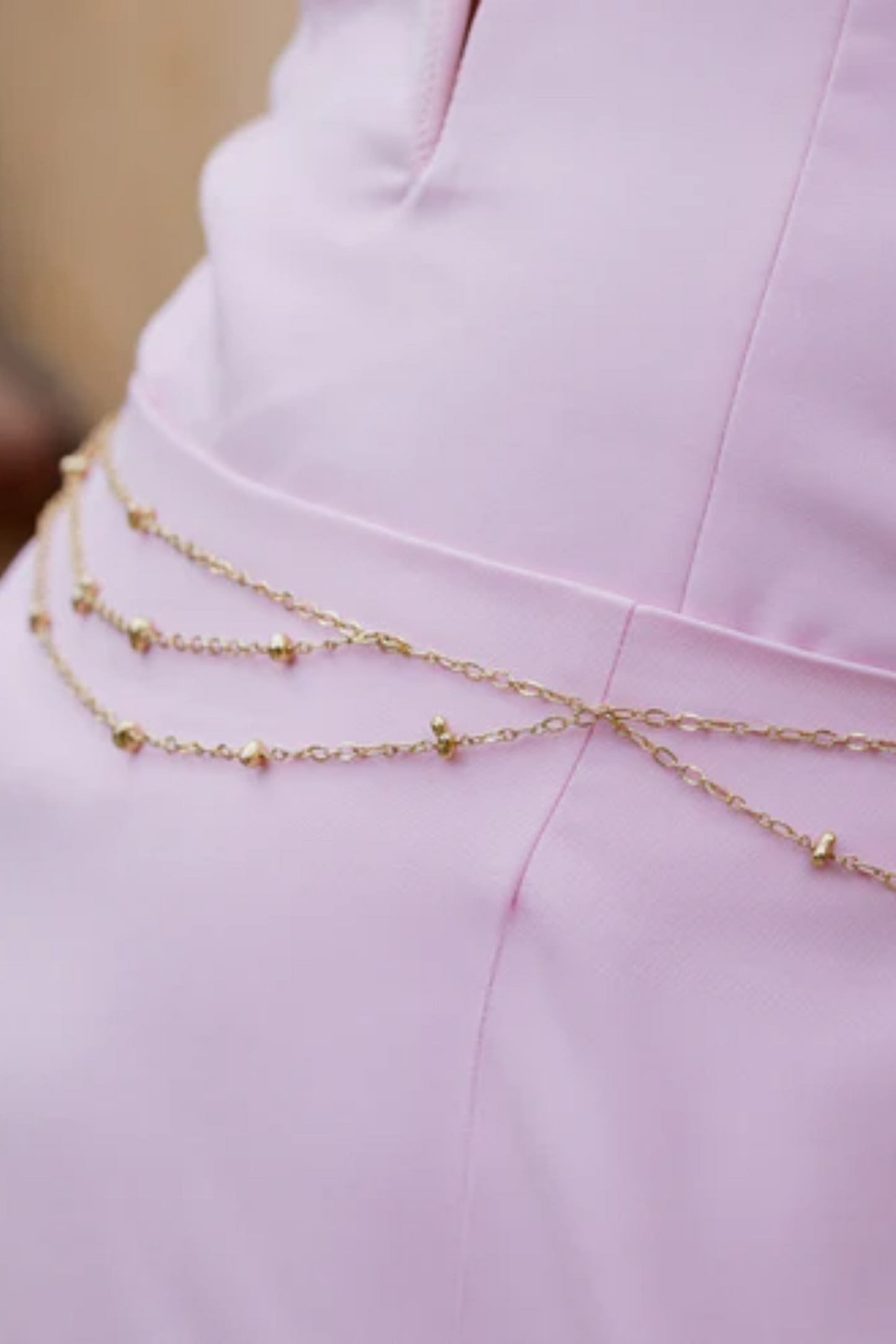 Molten Beaded Station Belly Chain