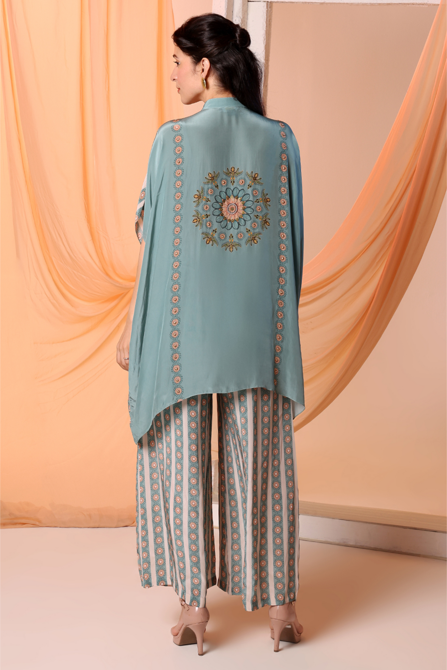 Eraya embellished kaftan shirt set