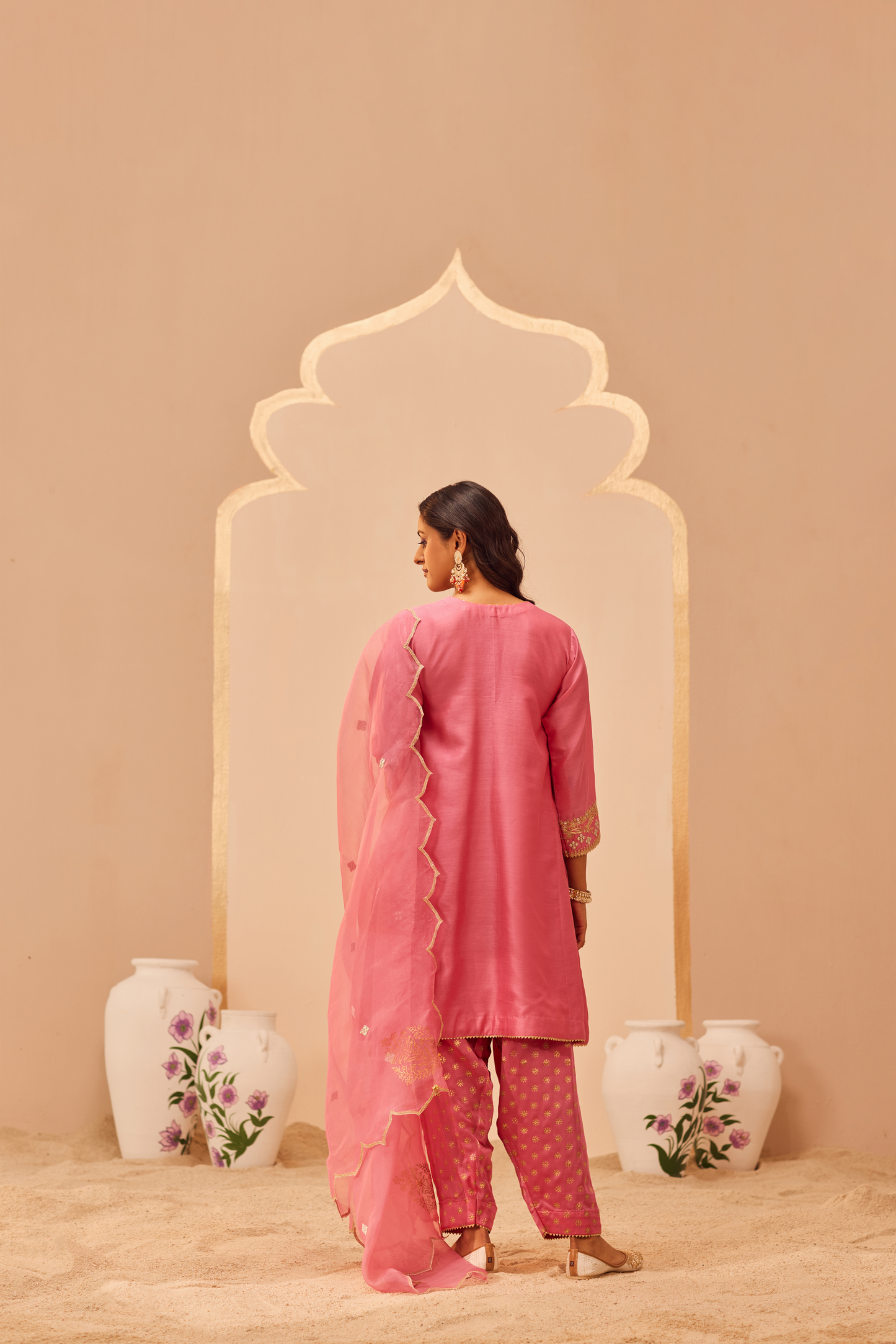 Aymra Kurta Set - Flamingo Pink