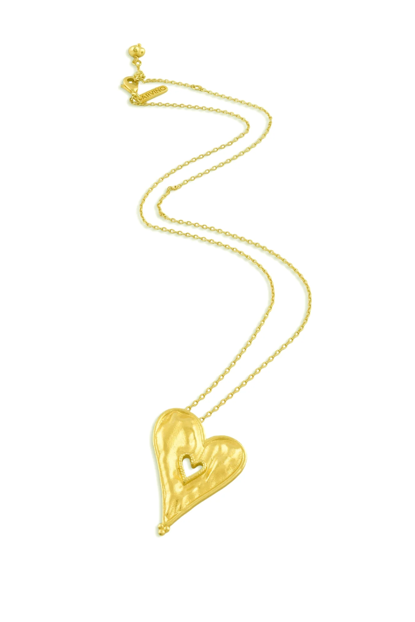 Textured Heart Chain Necklace