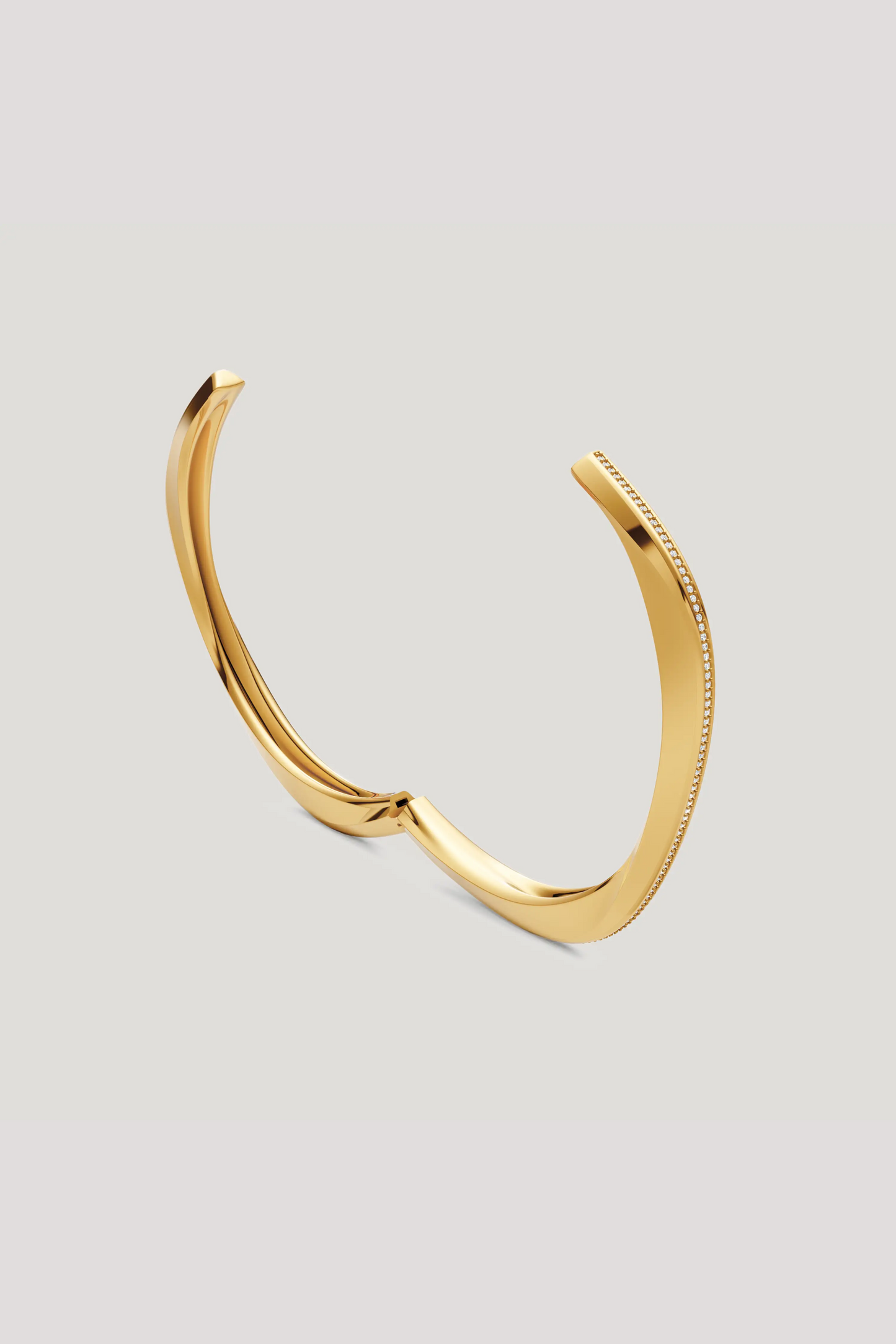 Squircle Open Bangle In Gold Vermeil