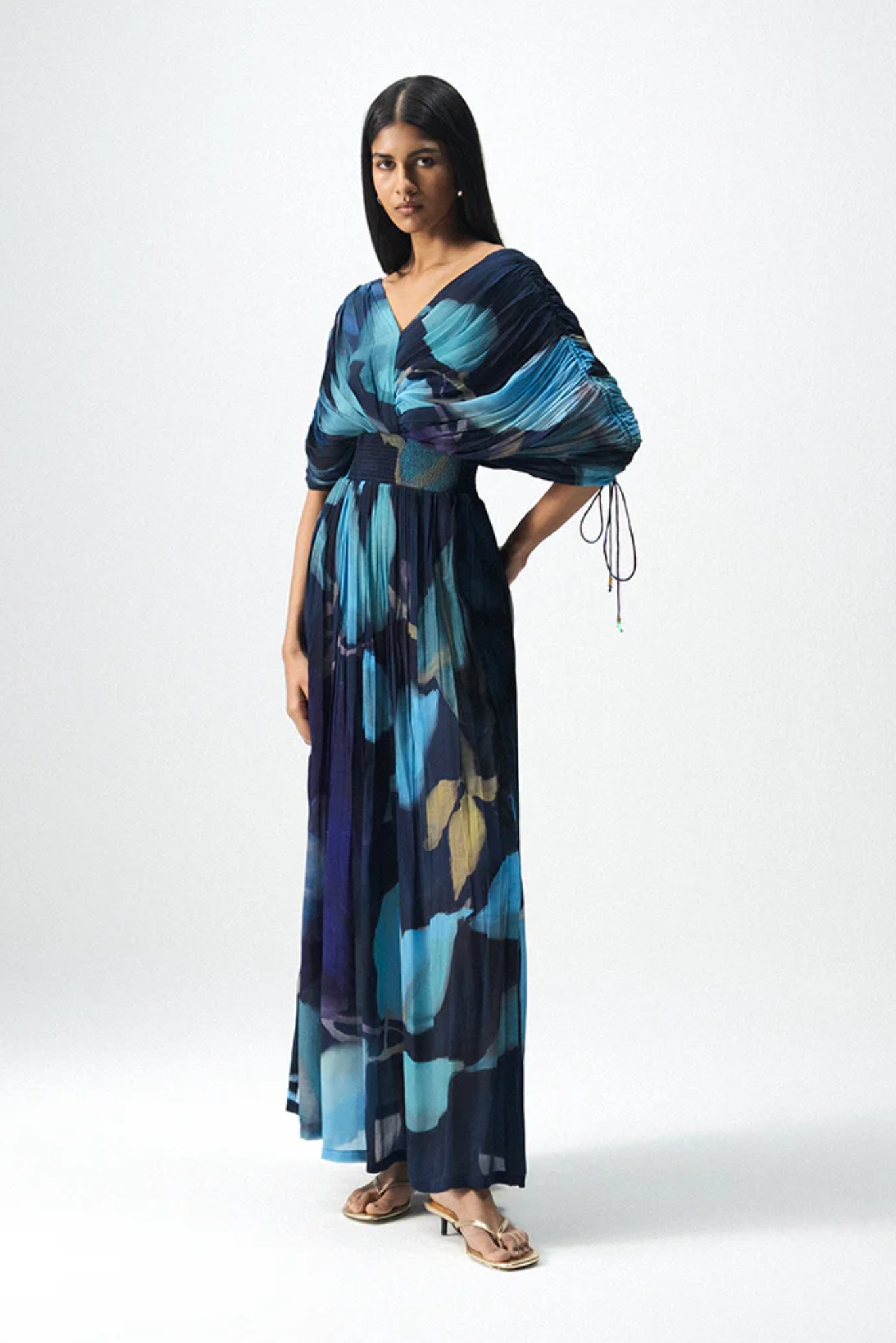 BLUE LAGOON DRAPED DRESS