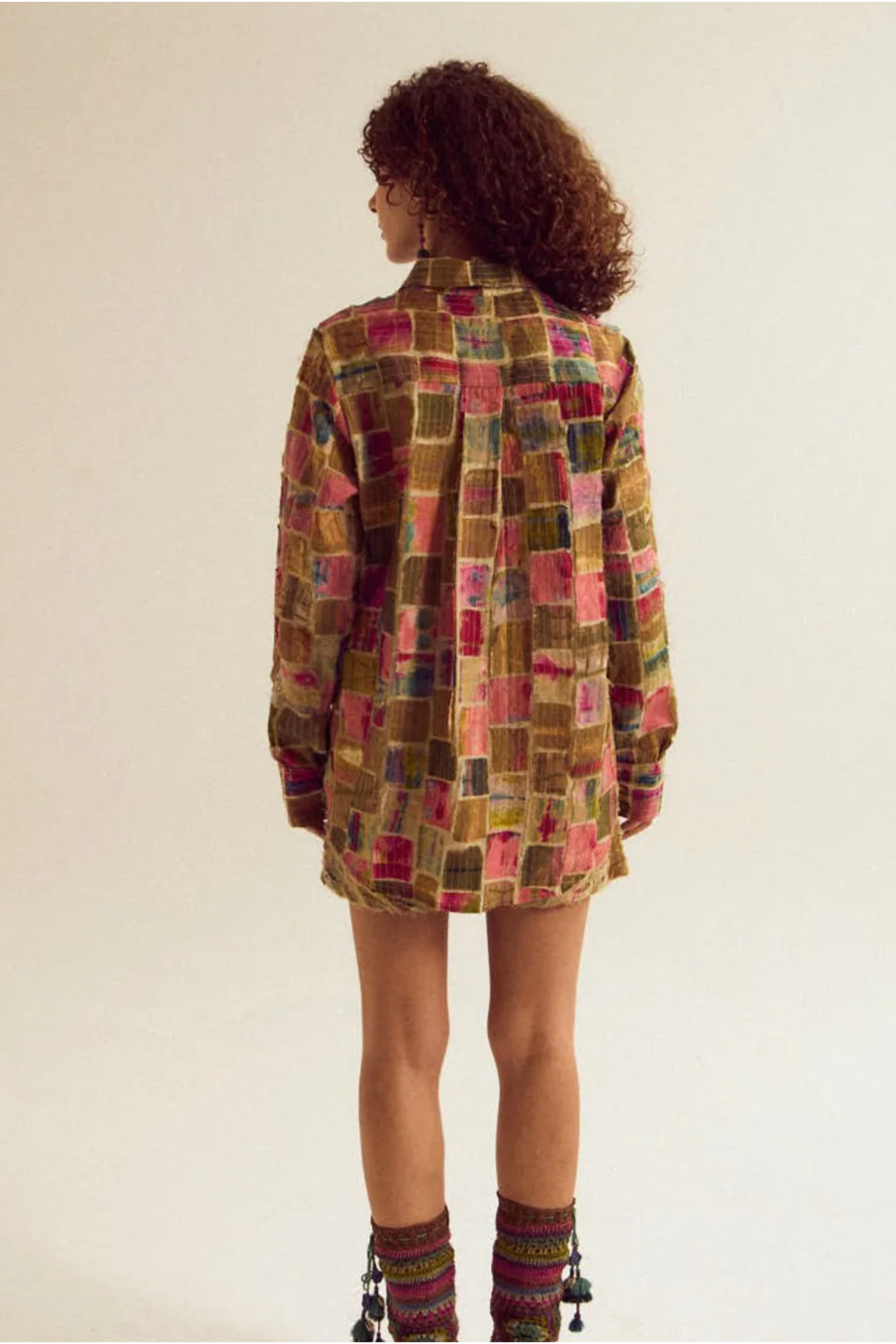 Cosmos Patchwork Shirt- Ecru