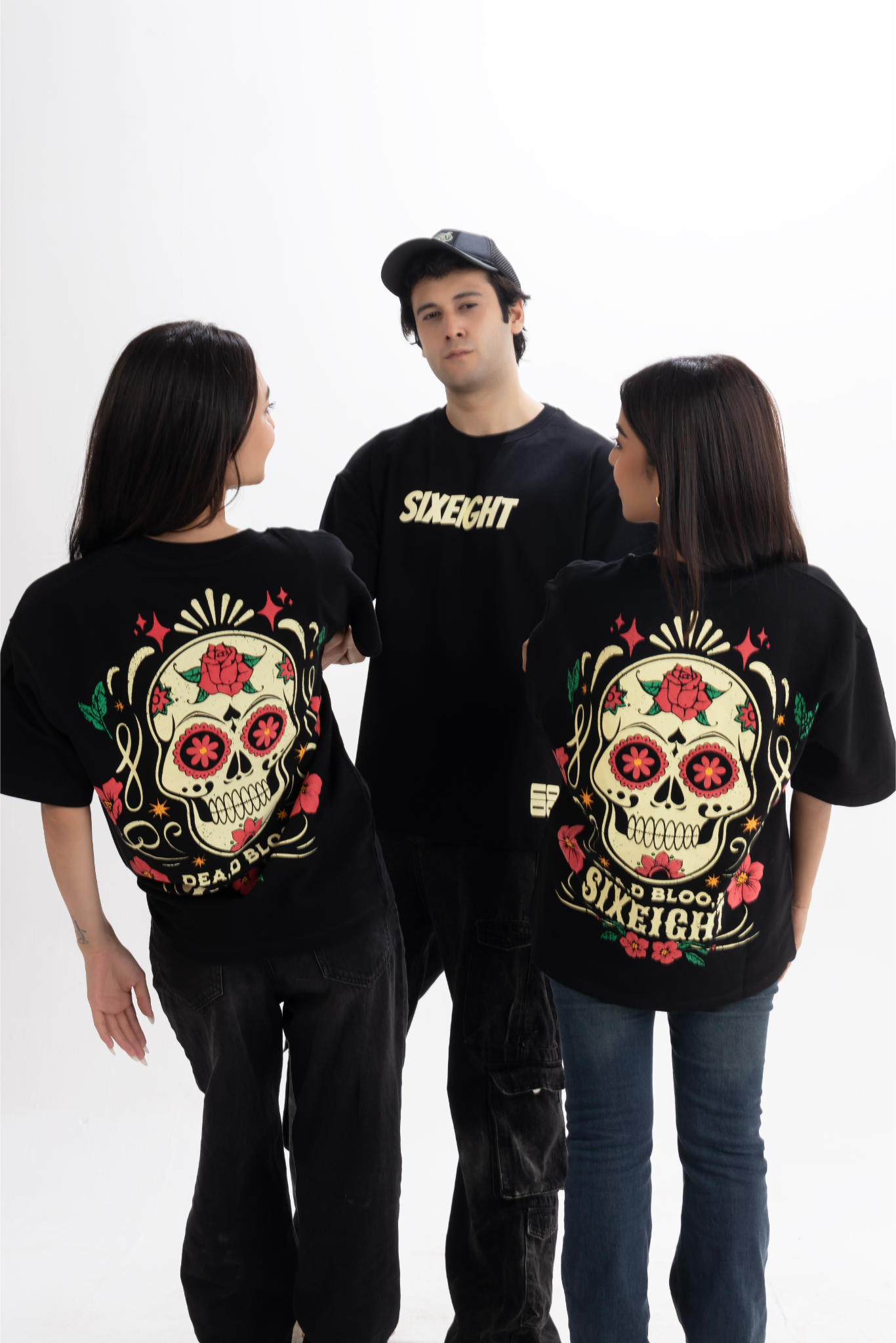 Dead Bloom French Terry Cotton T-Shirt Black