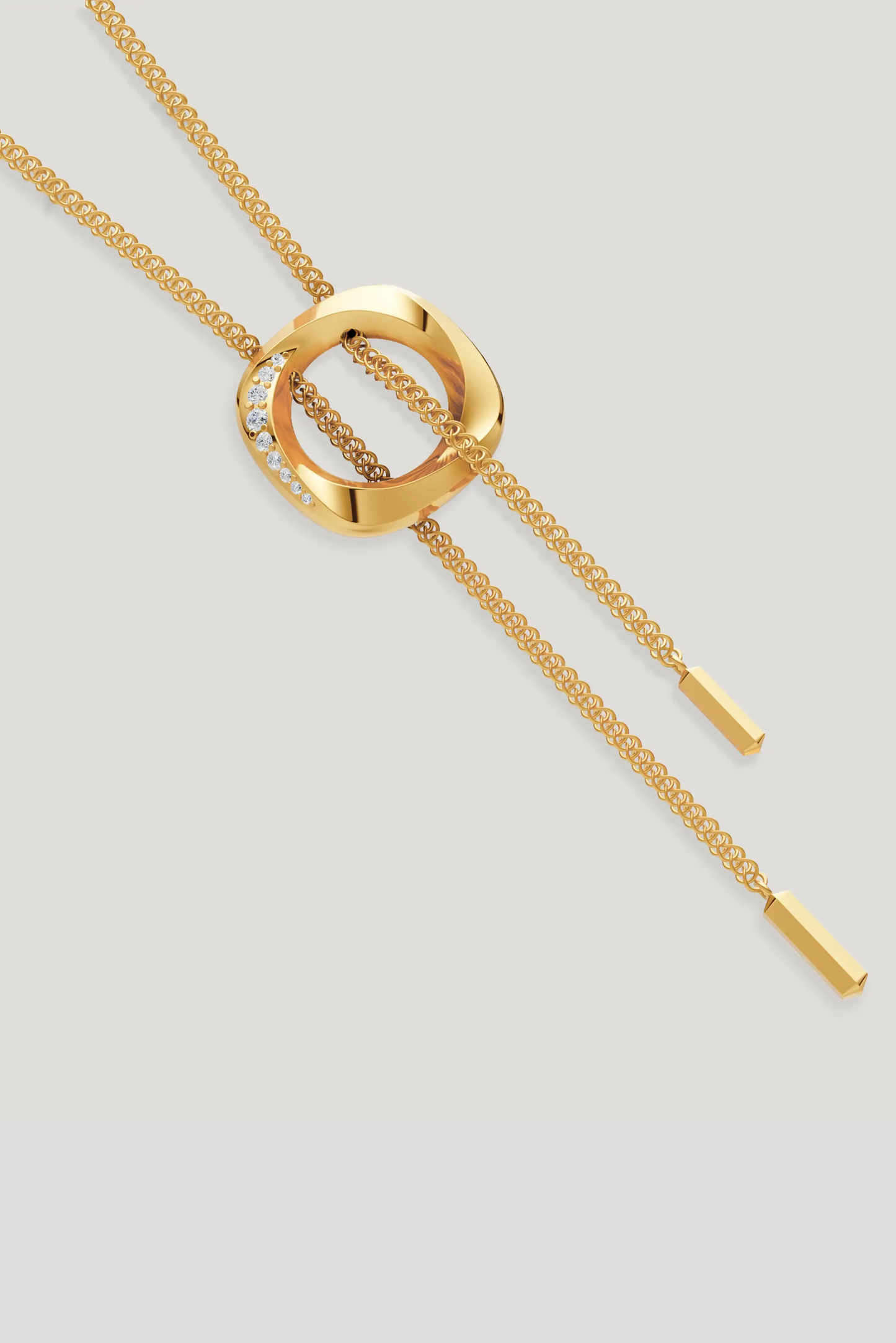 Squircle Bolo Necklace In Gold Vermeil