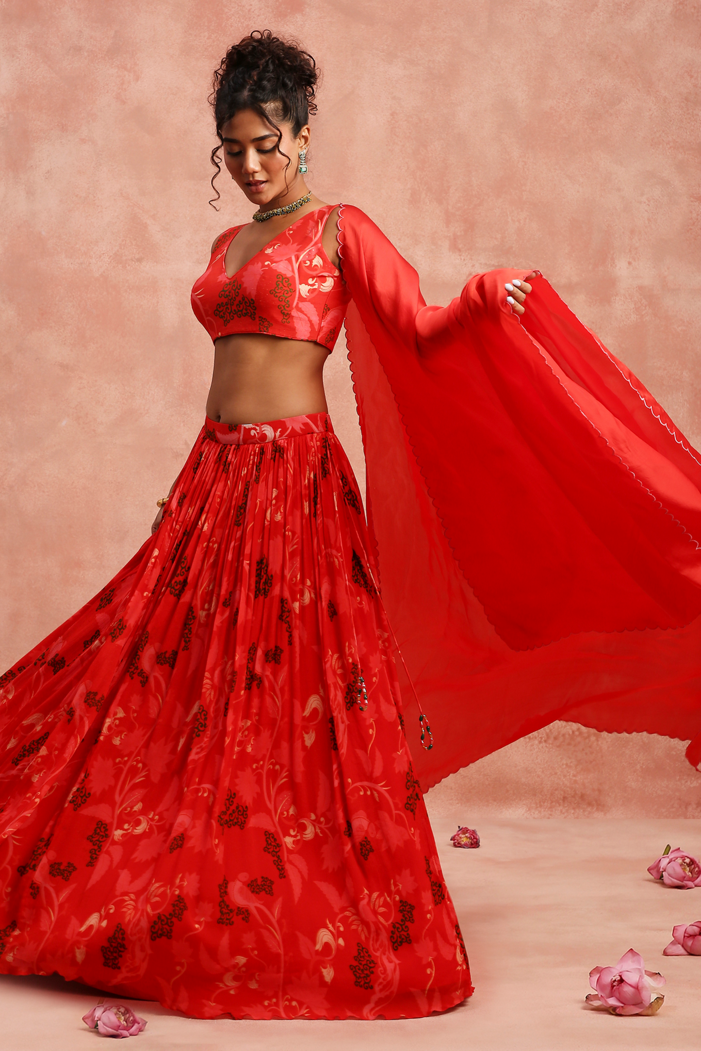 Red lehenga