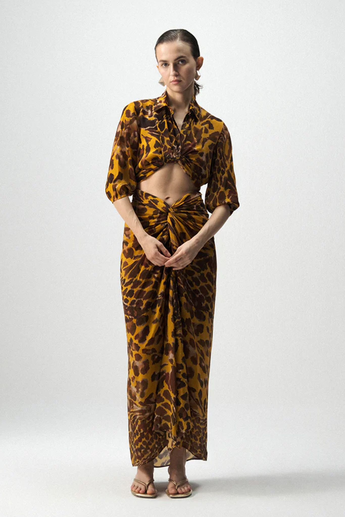 CHITARA TIE UP TOP AND KNOTTED SKIRT SET