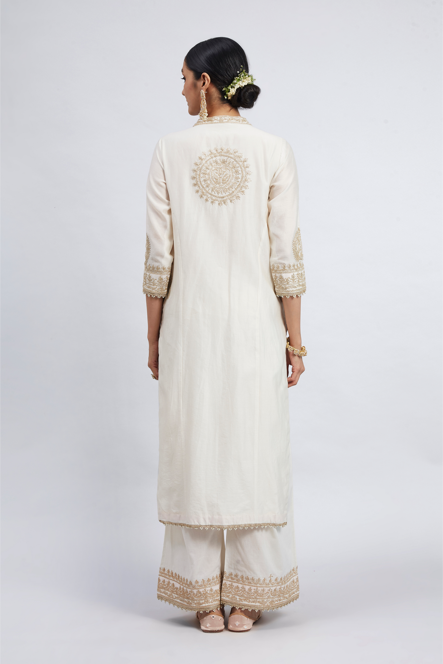 Aadirah Embroidered Kurta Set - Daisy Ivory