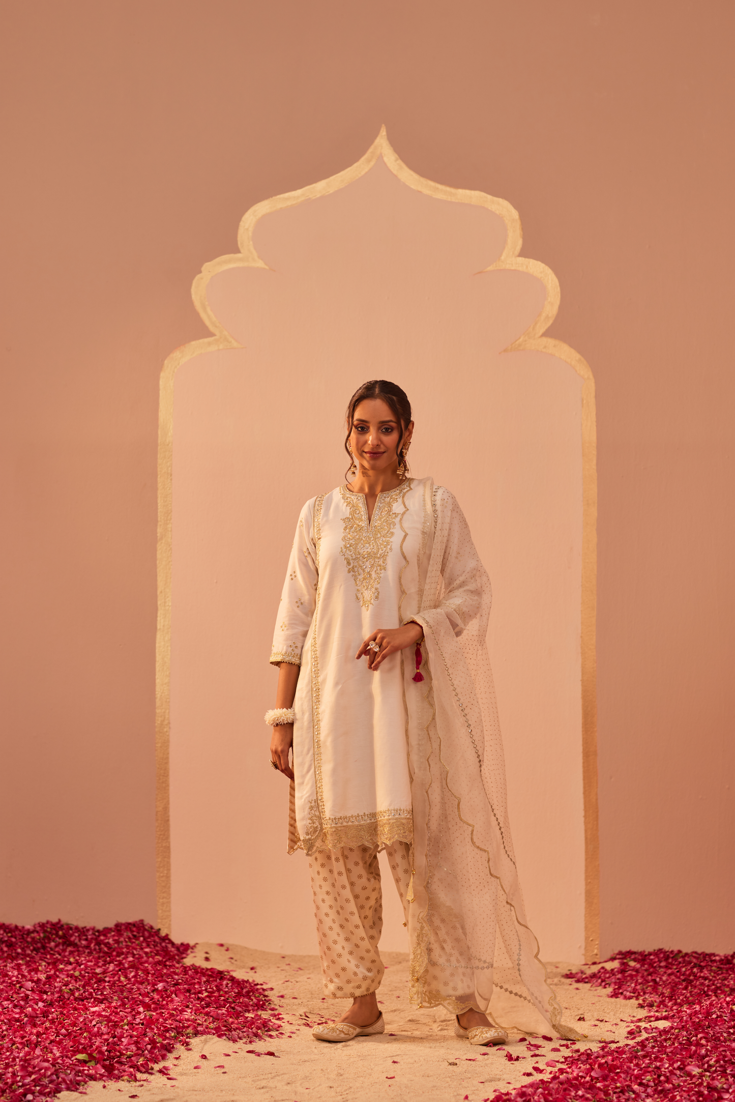 Aaima Kurta Salwar Set - Daisy Ivory