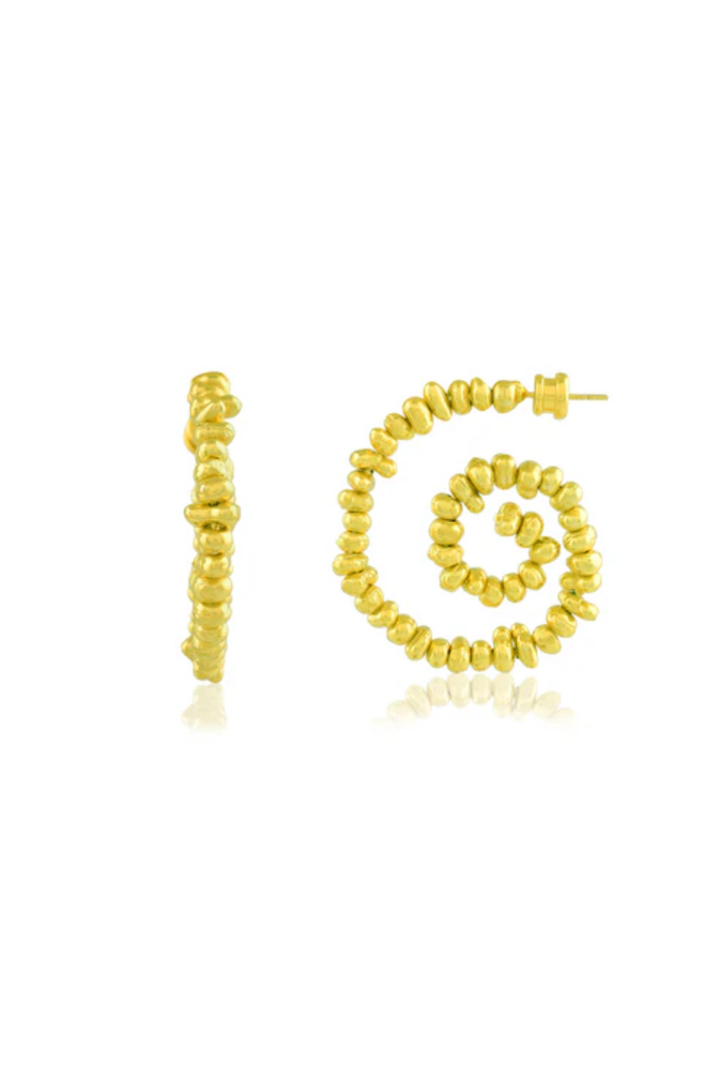 Molten Beaded Spiral Earrings