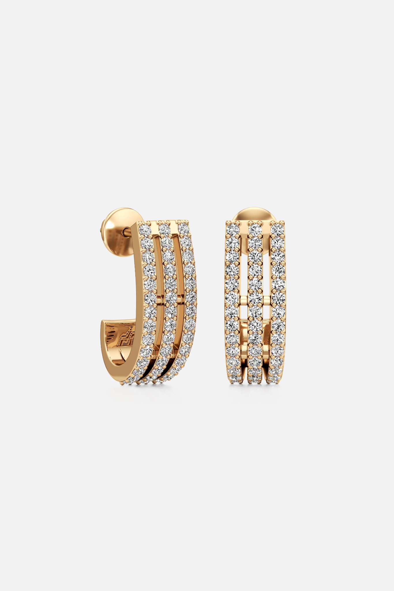 3 Line Pave Earrings