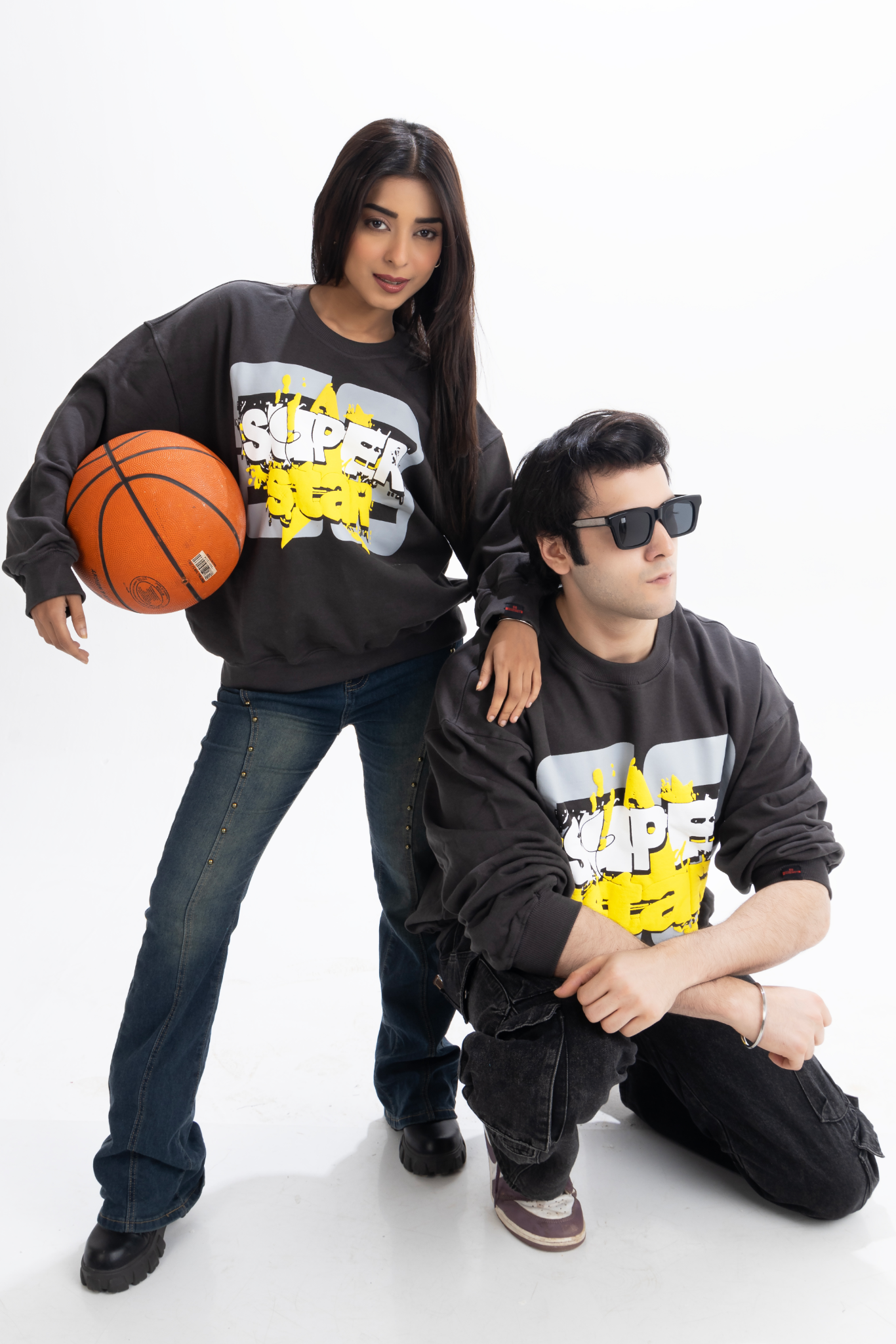Starboy Syndrome Oversized Charcoal Grey French Terry Cotton Sweatshirt