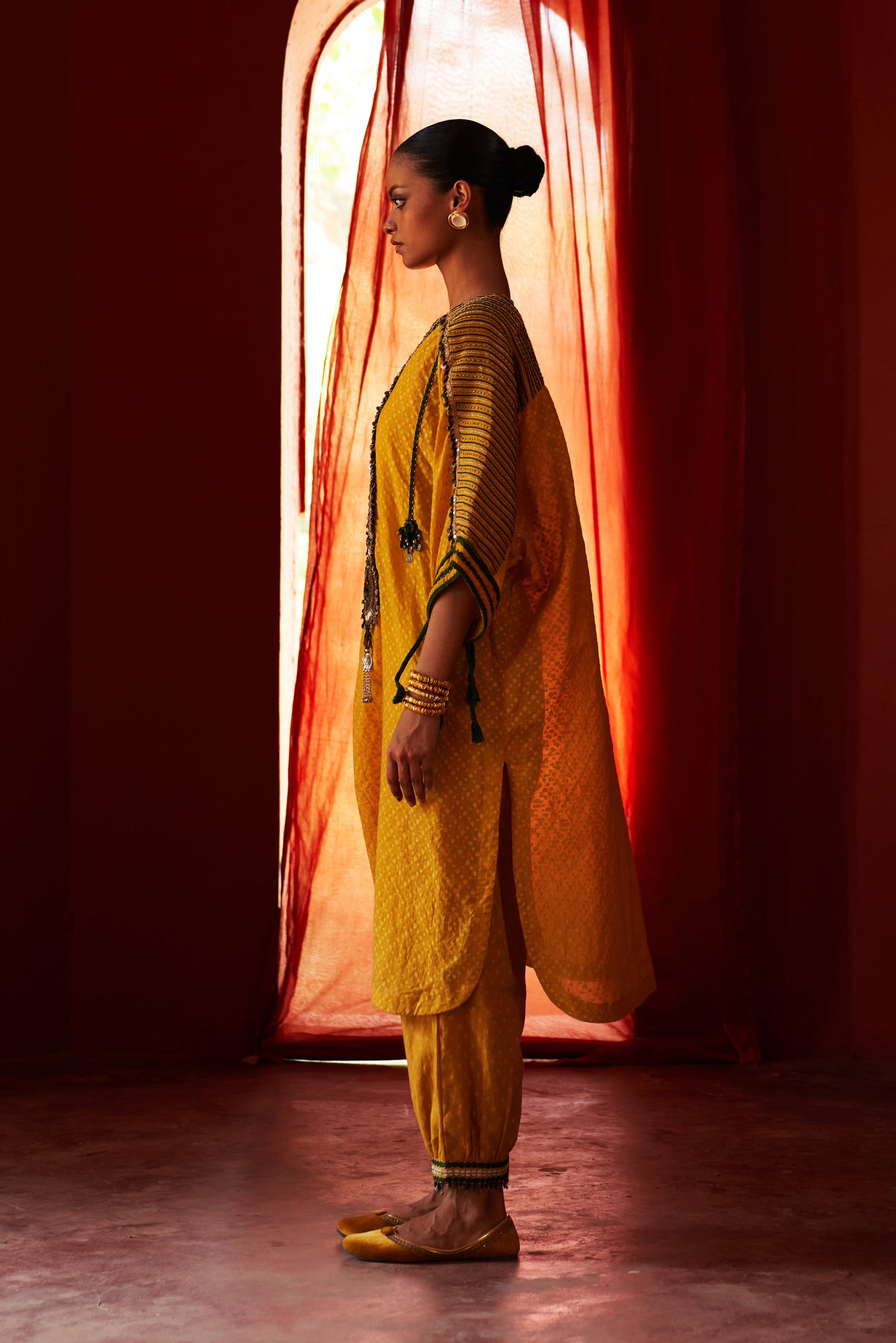 Amber Long Kaftan Kurta with Pants