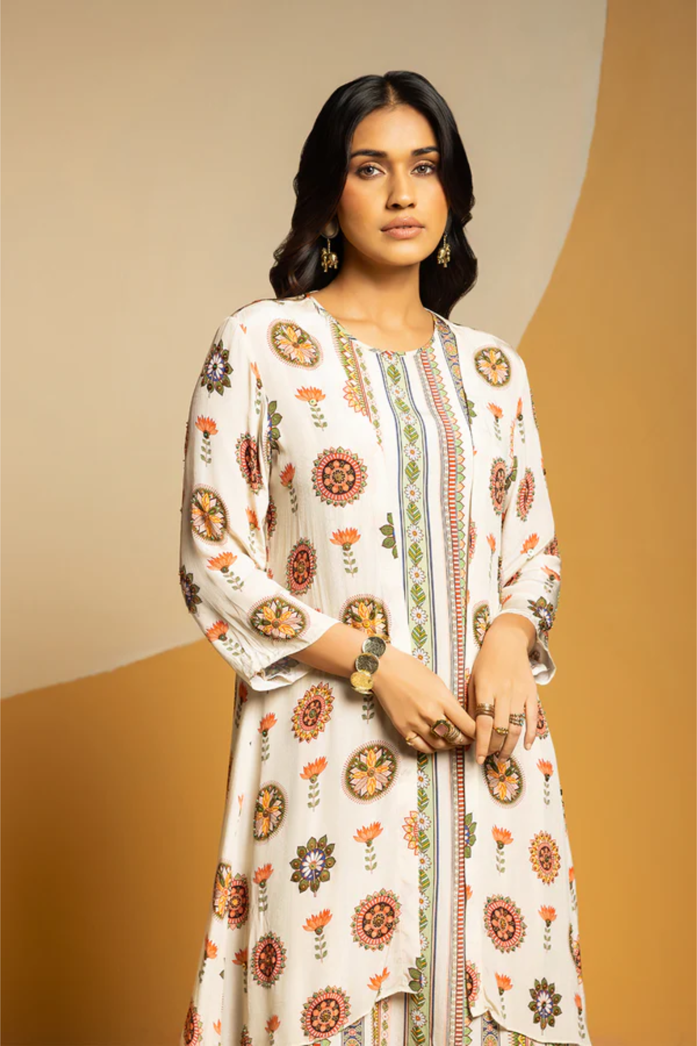 Taarani printed kurta set with jacket
